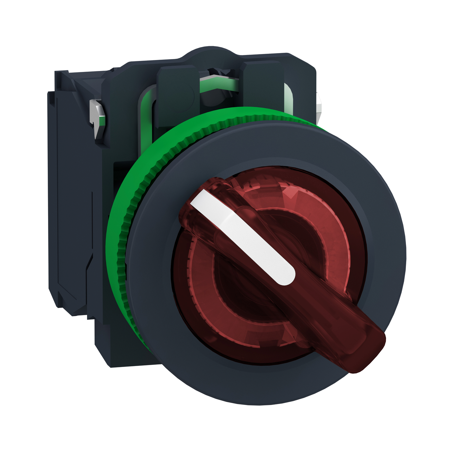 Schneider Electric-XB5FK124B5-Harmony XB5 - bouton à man lumin - flush - 2 pos fix - rouge - 1O+1F - 24V