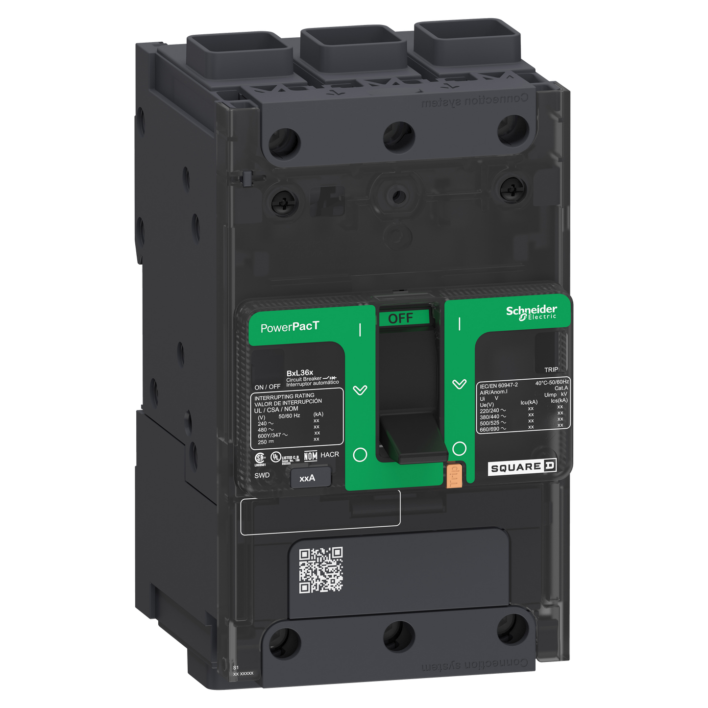 Schneider Electric-BGF36040-PowerPact B - disjoncteur BG - 35kA 600Y/347V - TM40D - 3P - cosse