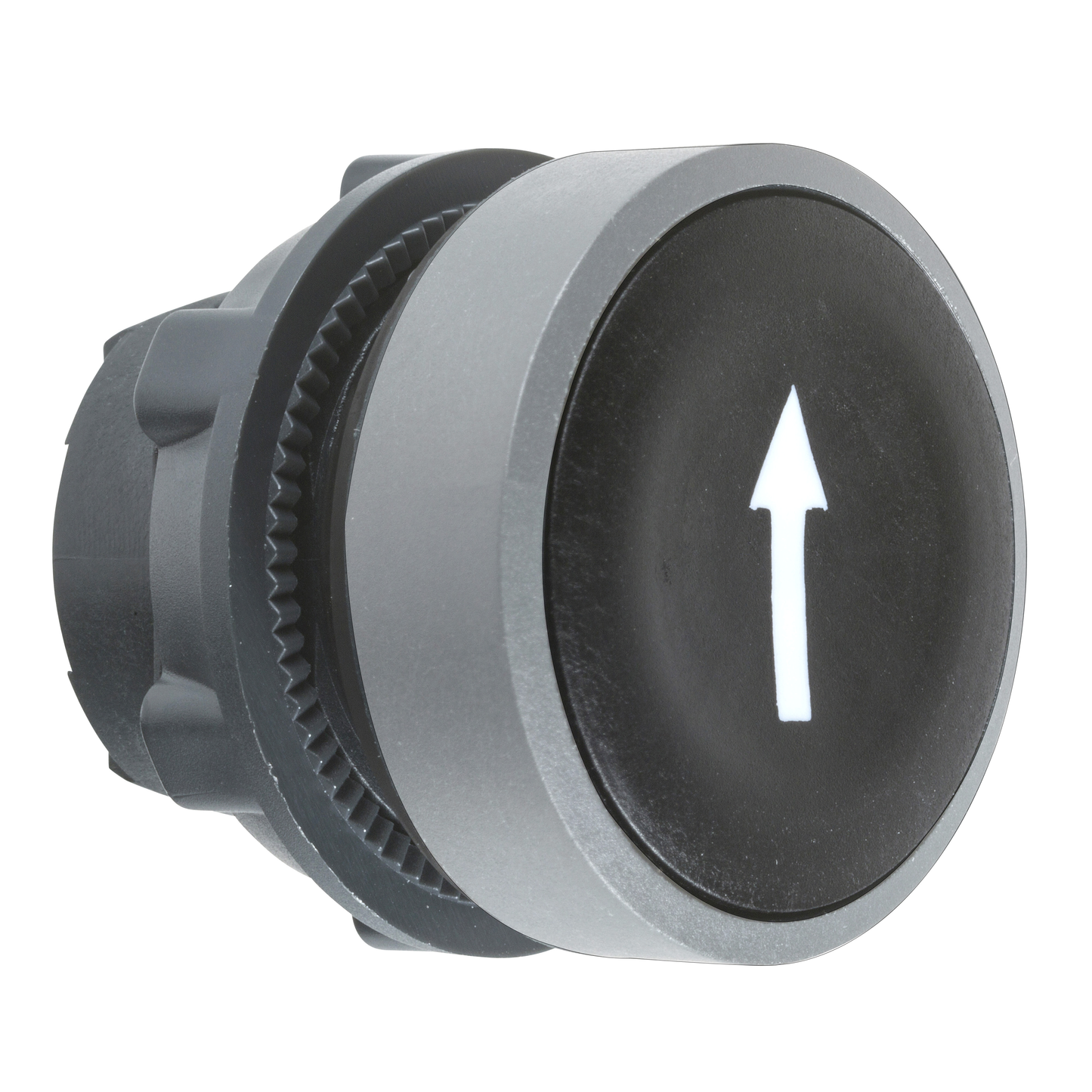 Schneider Electric-ZB5AA335C0-Harmony XB5 - tête de bouton poussoir - Ø22 - col grise - marqué - noir