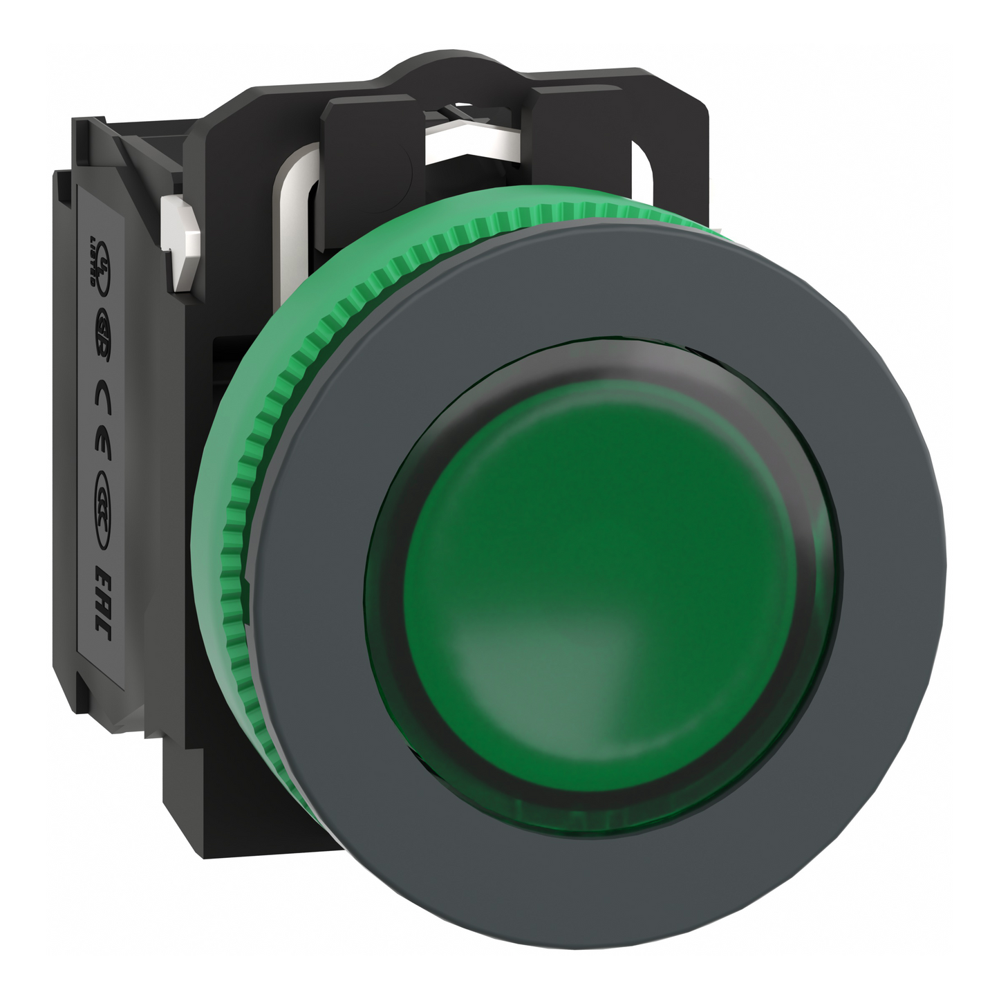 Schneider Electric-XB5FW33M5-Harmony XB5 - BP lumineux DEL - flush - vert - 1O+1F - 230V - vis étrier