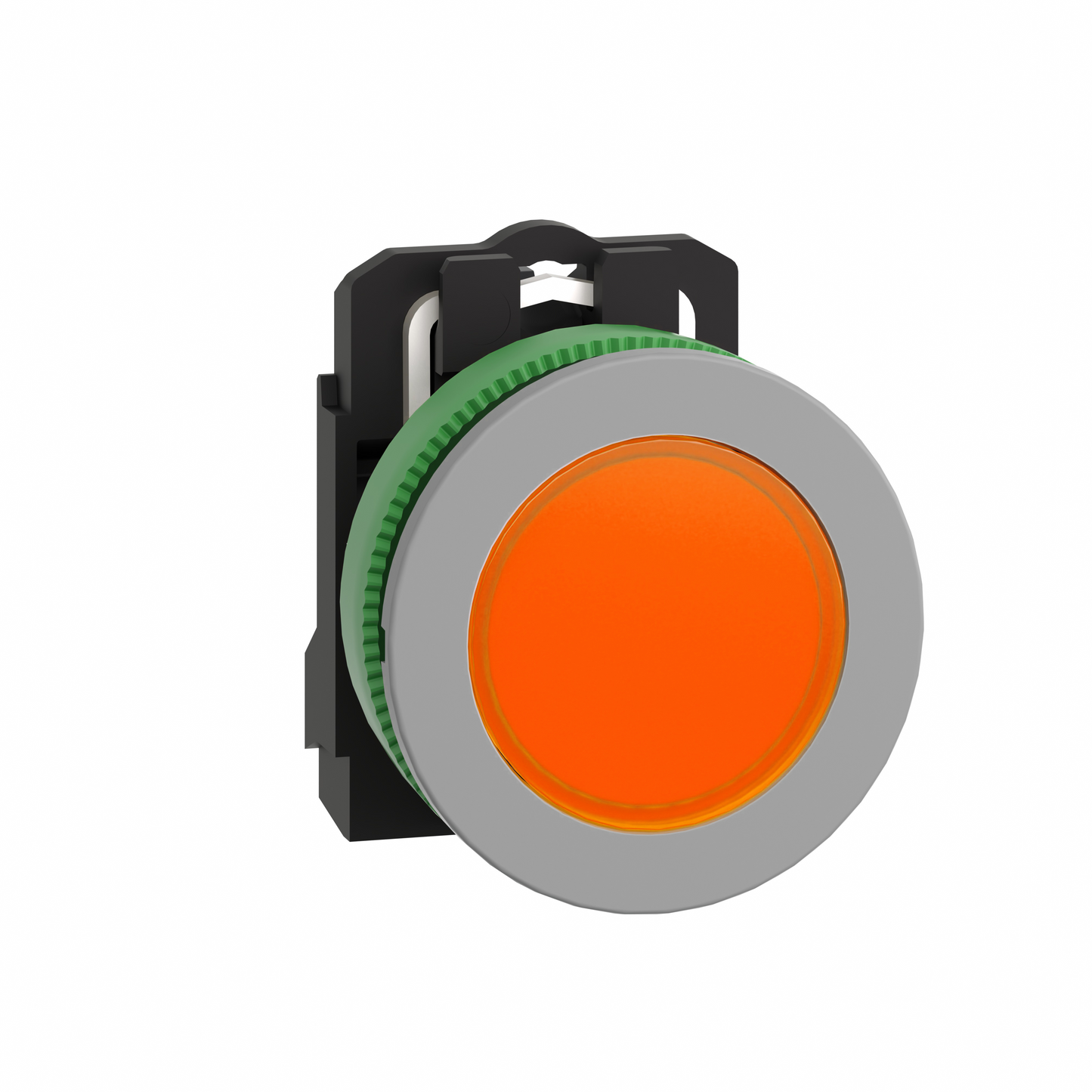 Schneider Electric-XB5FVB5C0-Harmony XB5 - voyant lumineux DEL - Ø22 - col flush grise - orange - 24V - vis