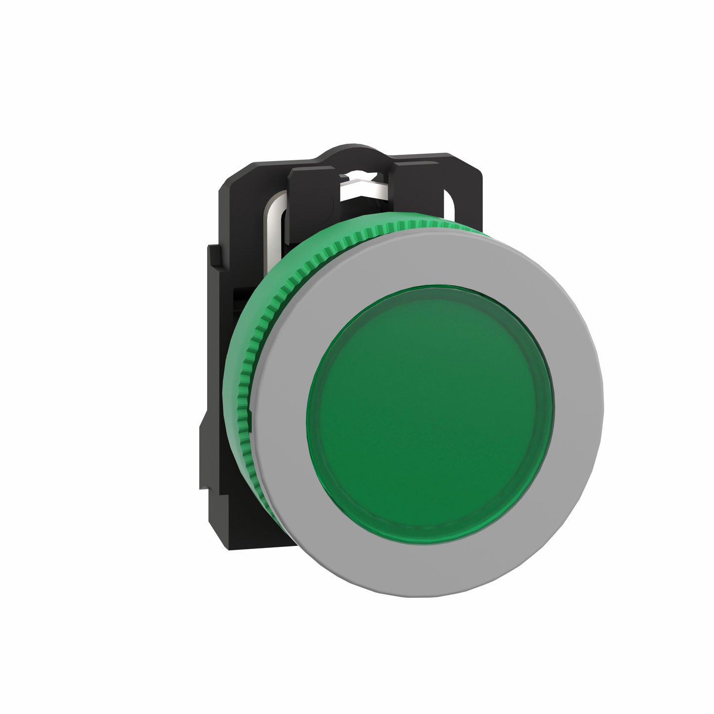 Schneider Electric-XB5FVB3C0-Harmony XB5 - voyant lumin DEL - collerette affleurante flush grise - 24V - vert