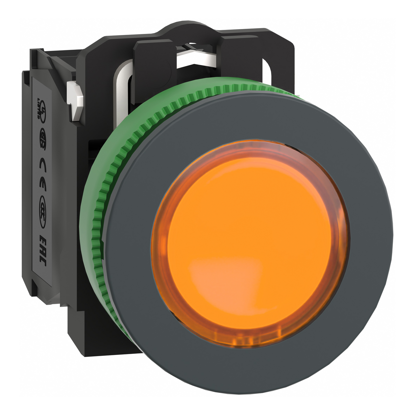 Schneider Electric-XB5FW35B5-Harmony XB5 - BP lumineux DEL - flush - orange - 1O+1F - 24V - vis étrier