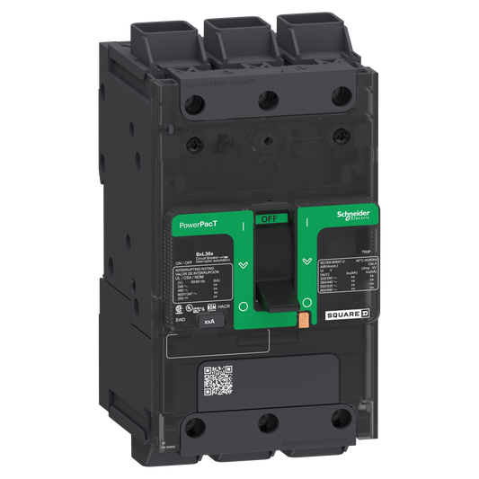 Schneider Electric-BDL36125LU-PowerPact B - disjoncteur BD - 18kA 600Y/347V - TM125D - 3P - Everlink