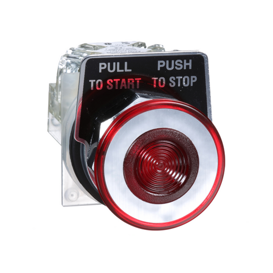Schneider Electric-9001KR9RH13-Harmony 9001K - bouton-pous. - Ø30 - rouge - coup-de-poing Ø41 - po.-tirer - 1OF