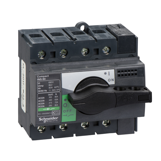 Schneider Electric-28905-ComPacT INS -  Interrupteur sectionneur -  4P - 80A - poignée noire