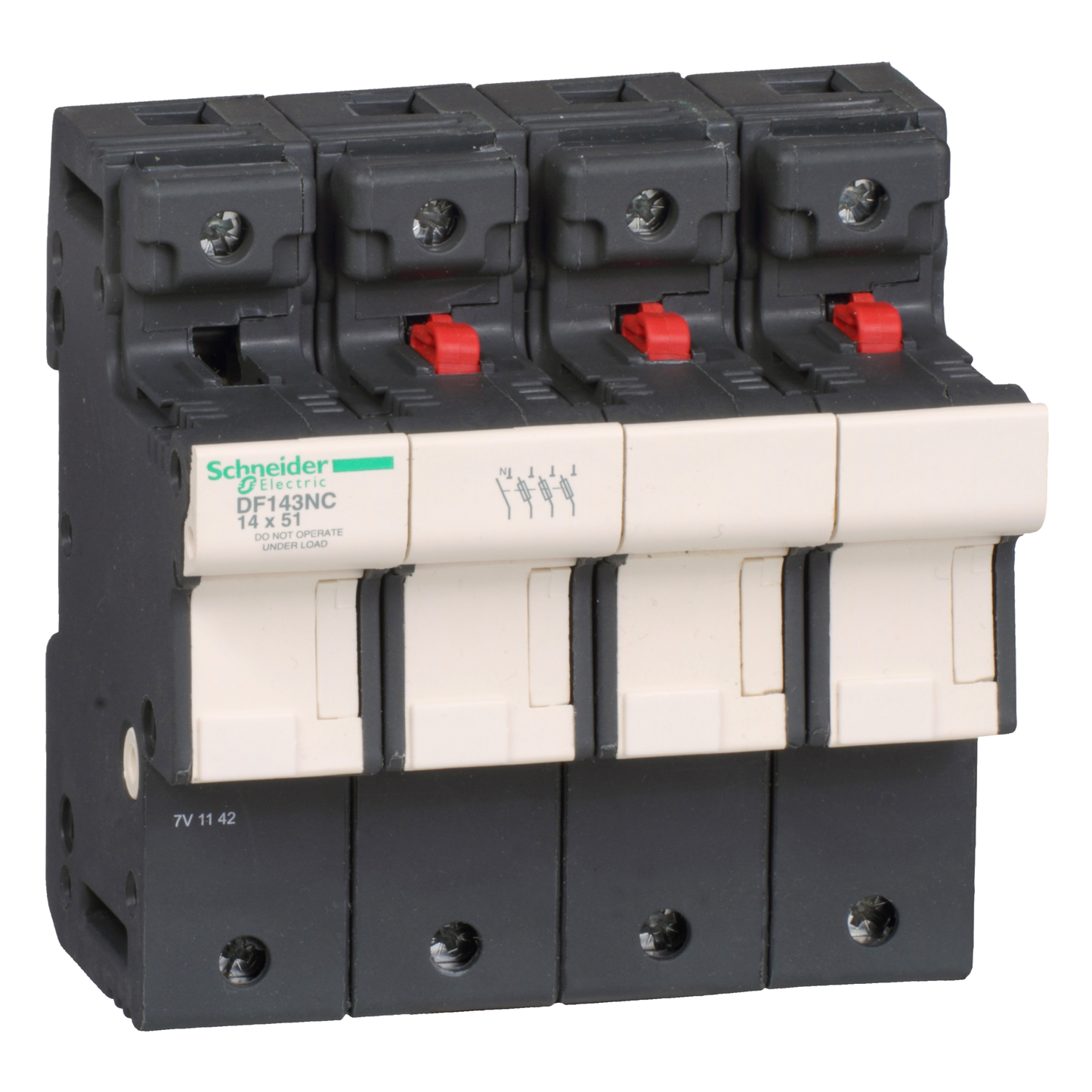 Schneider Electric-DF143NC-TeSys - porte-fusible - 3P/N - 50A - pour fusible 14x51mm