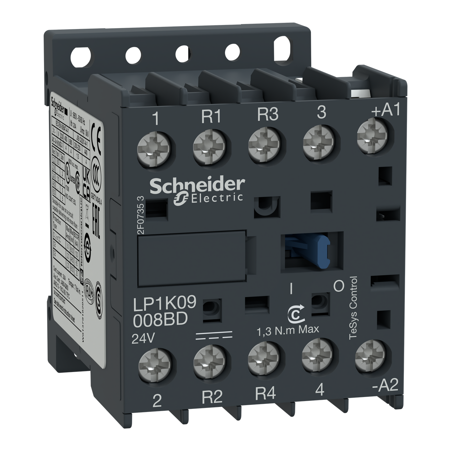 Schneider Electric-LP1K09008FD-TeSys LP1K - contacteur - 4P (2F+2O) - AC-1 440V - 20A - bobine 110Vcc