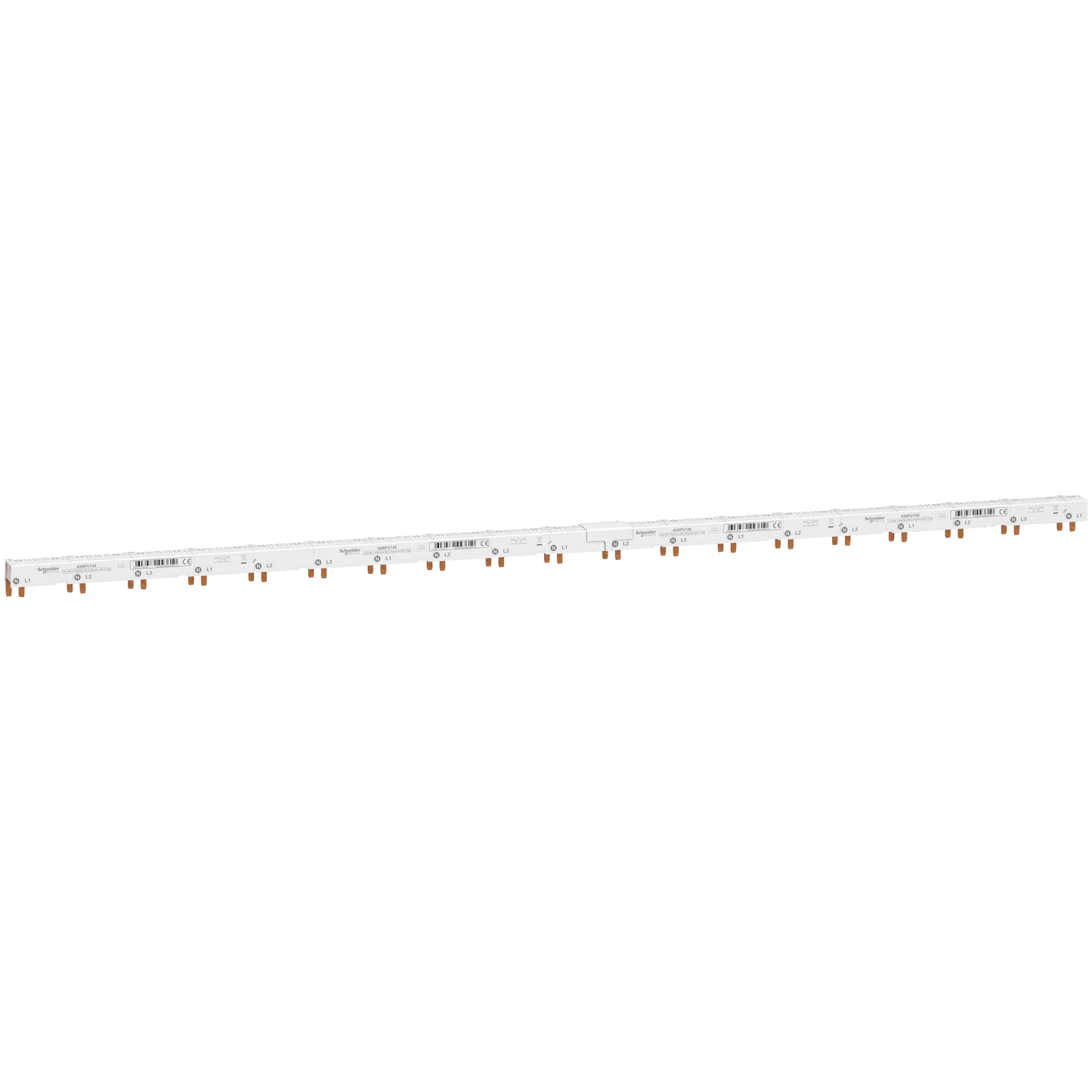Schneider Electric-A9XPV748-Acti9 iDT40 - Répartiteur horizontal - 3P+N avec Aux et Vigi 9 mm - 48 modules