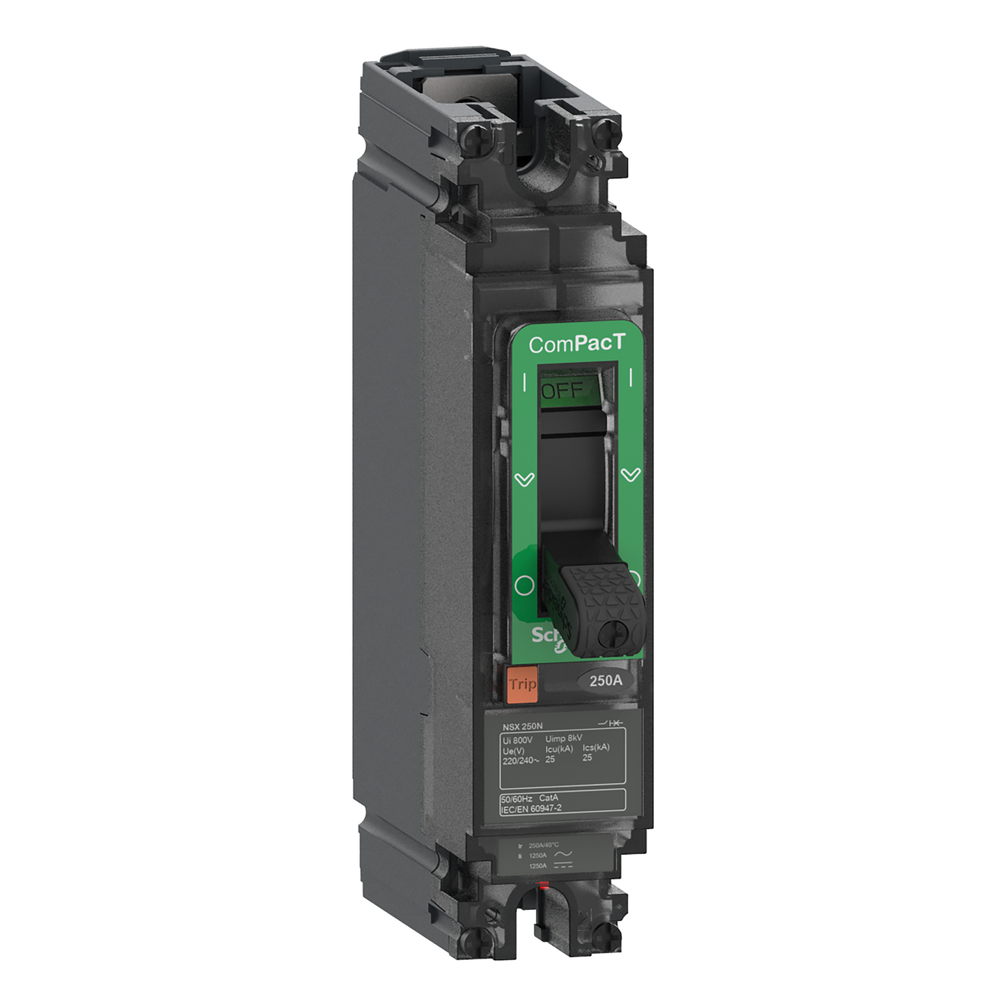 Schneider Electric-C10N1TM100-ComPacT NSX100N - Disjoncteur - TM-D 100A - 1P1D - 50kA - montage fixe