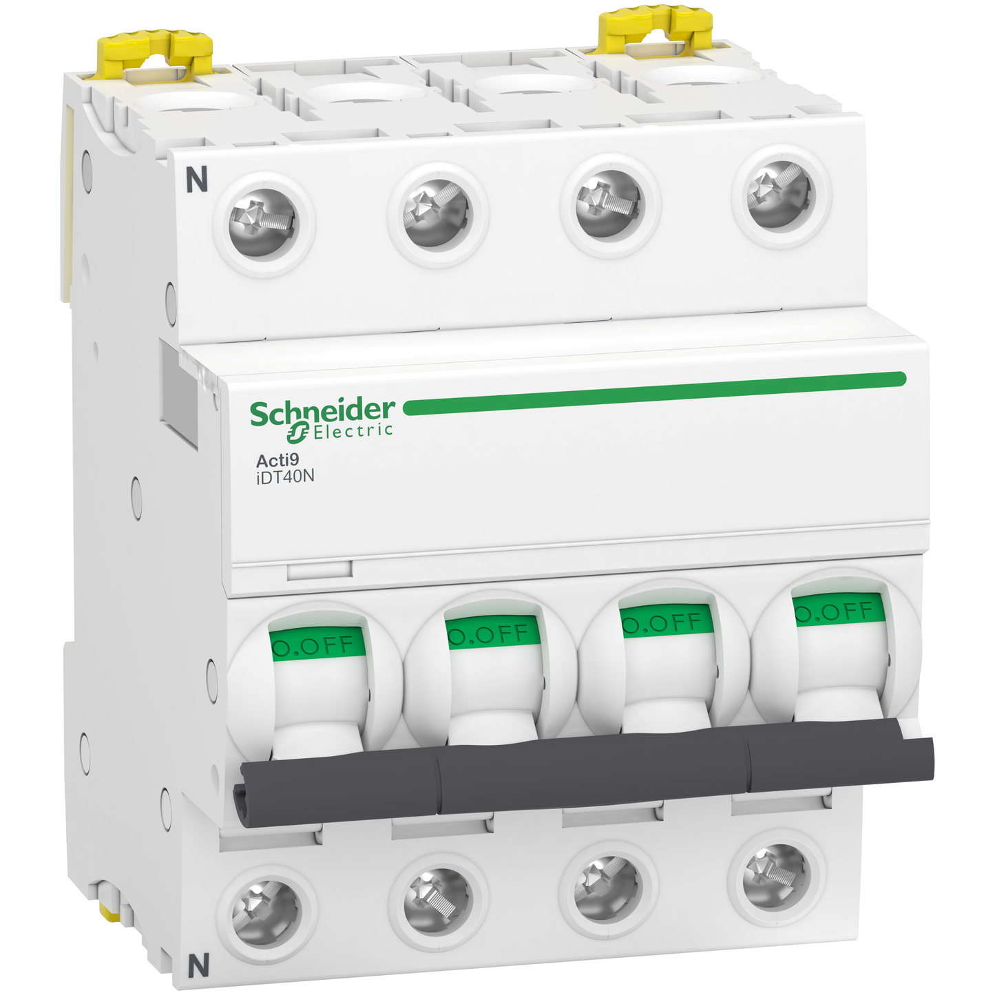 Schneider Electric-A9P24440-Acti9 iDT40N - Disjoncteur modulaire - 4P - 40A - Courbe C - 6000A/10kA
