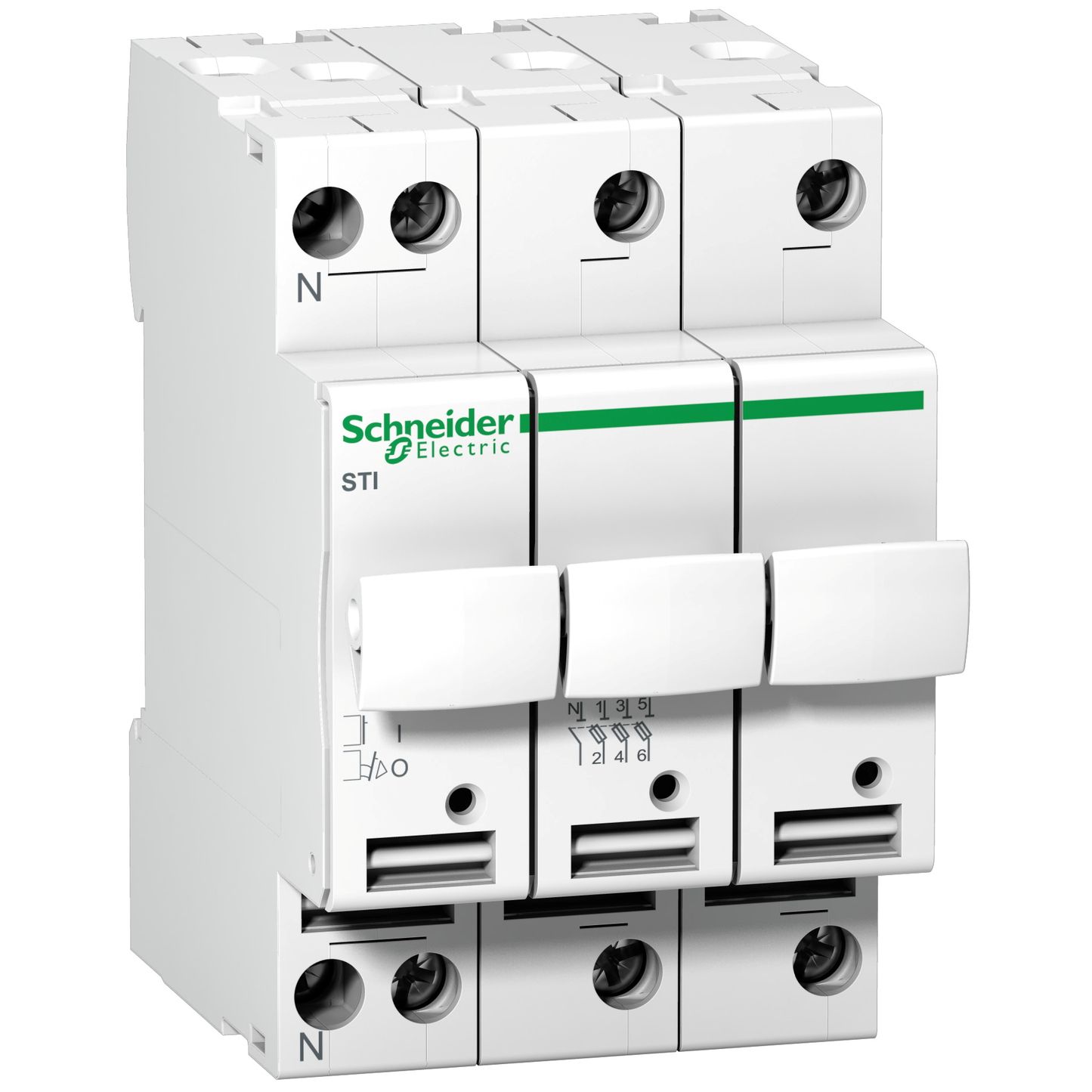 Schneider Electric-A9N15657-Acti9 STI - sectionneur fusible à tiroir - 3P+N - 20A - pour fusible 8.5x31.5mm