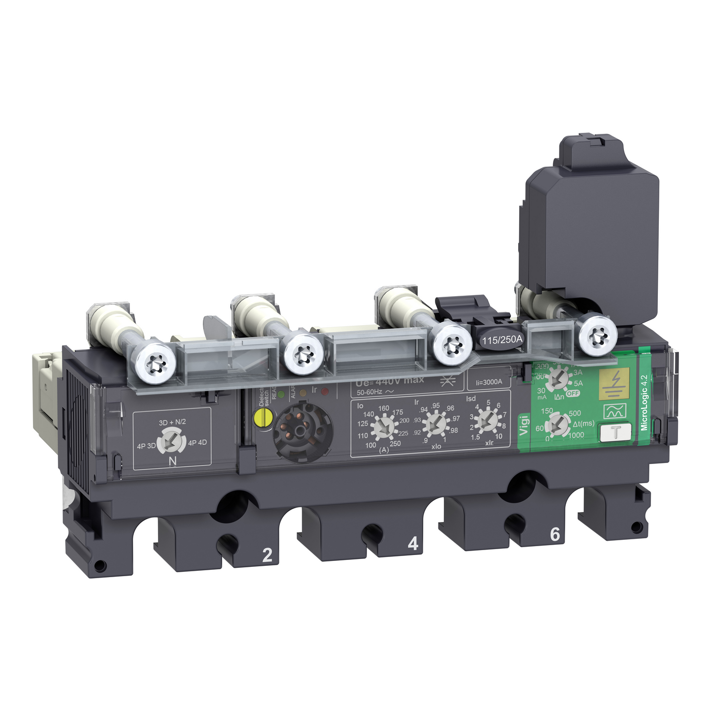 Schneider Electric-C2544V250-ComPacT NSX - Déclencheur MicroLogic 4.2 Vigi 250A - 4P4D pour NSX250
