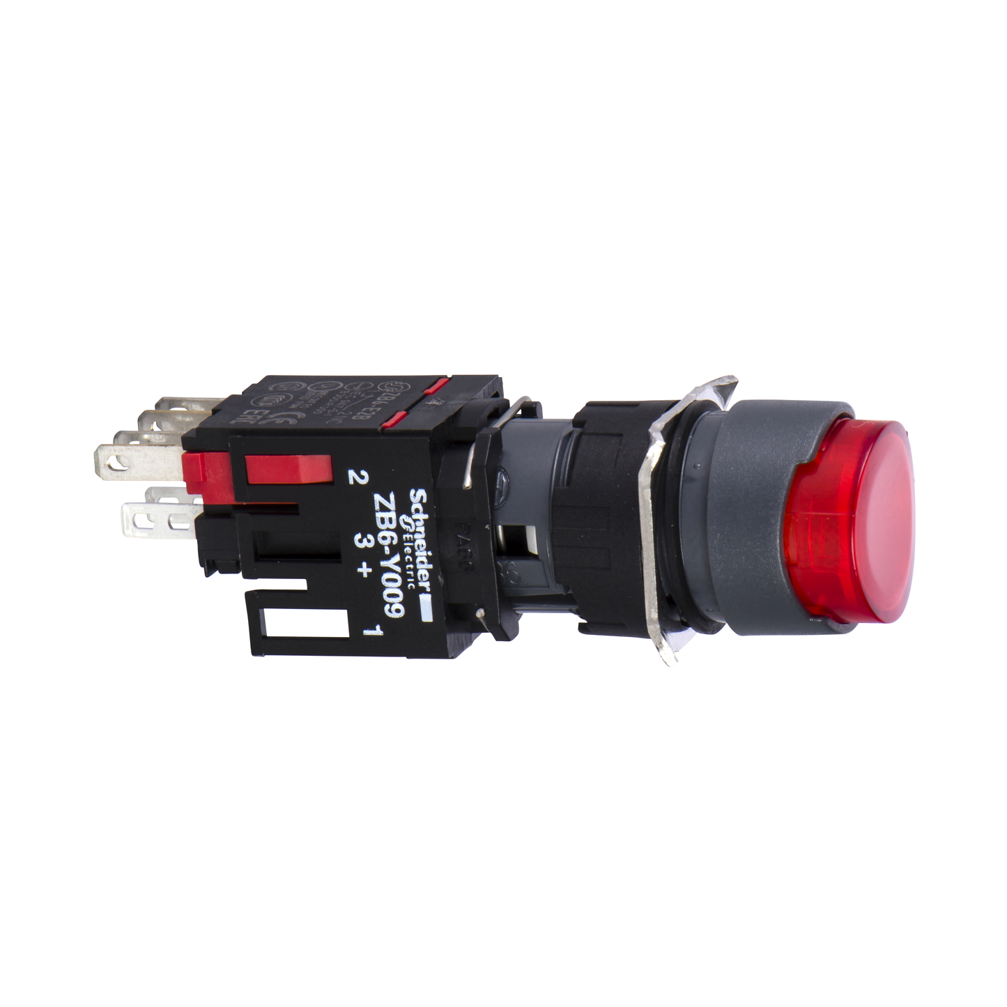 Schneider Electric-XB6AE4B2B-Harmony XB6 - bouton-pous. lum. - Ø16mm - à imp. dépassant - 24V - 1O - rouge