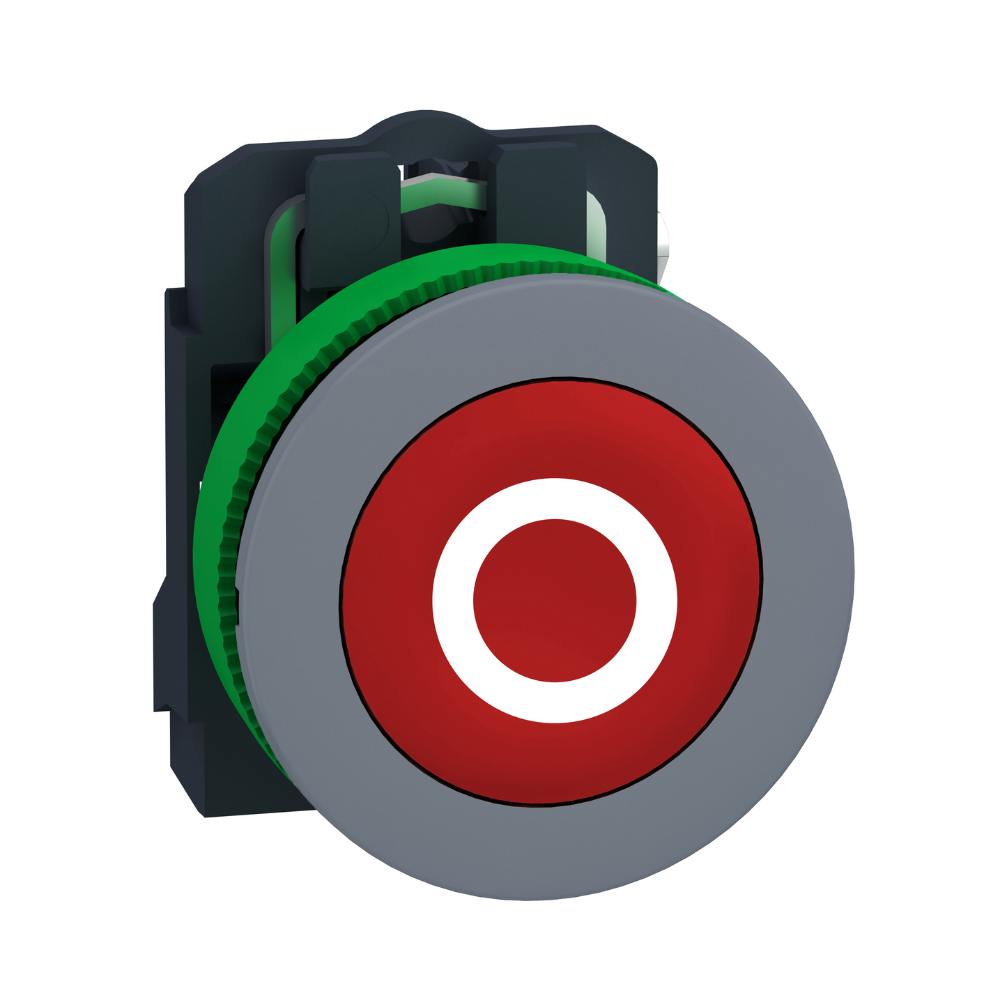Schneider Electric-XB5FA4322C0-Harmony XB5 - bouton poussoir - Ø22 - col flush grise - marqué - rouge - 1O
