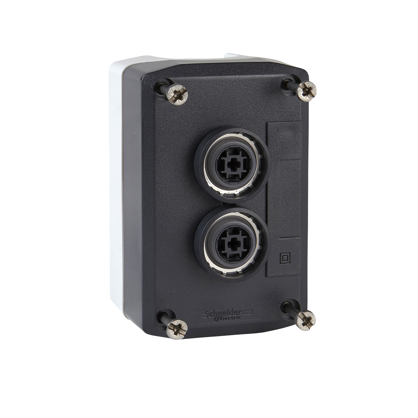 Schneider Electric-XALD223-Harmony boite - 2 boutons poussoirs Ø22 - blanc /noir