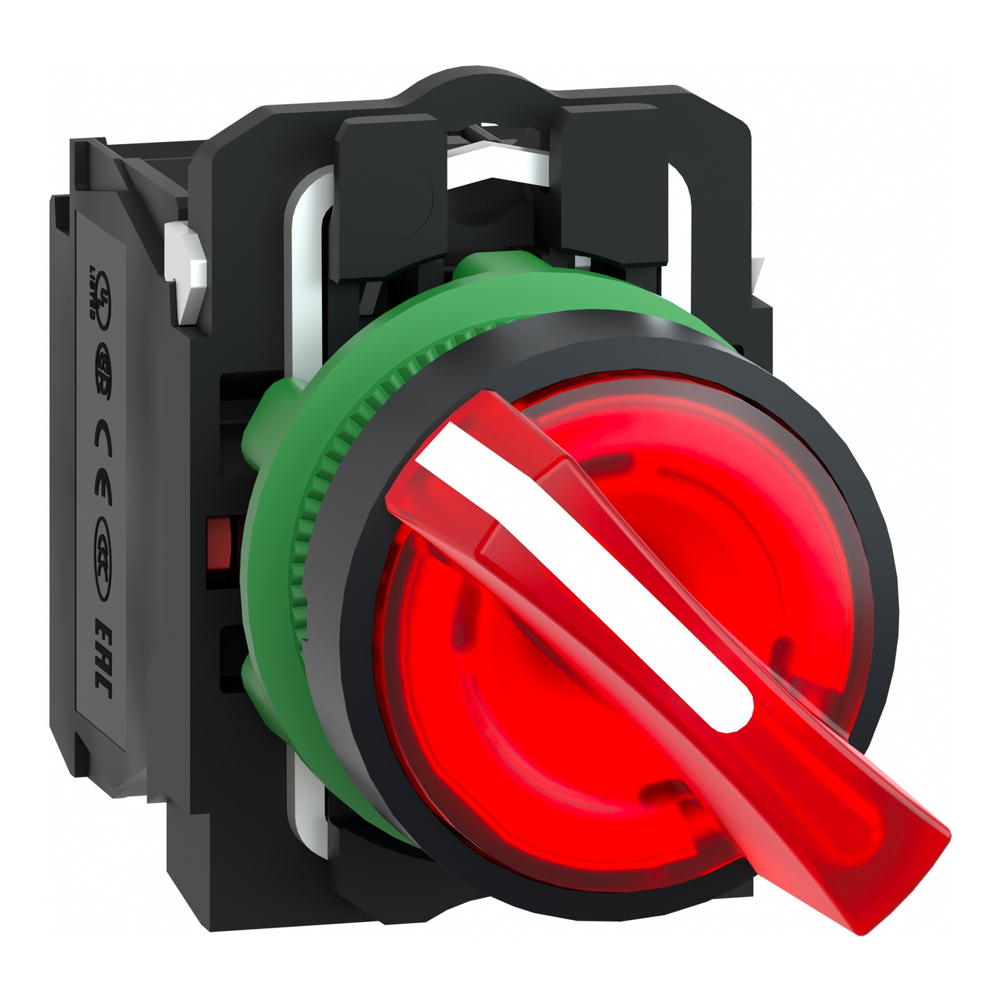 Schneider Electric-XB5AW34G5C0-Harmony XB5 - bouton poussoir lum - Ø22 - col grise - rouge - 1O+1F - 110V