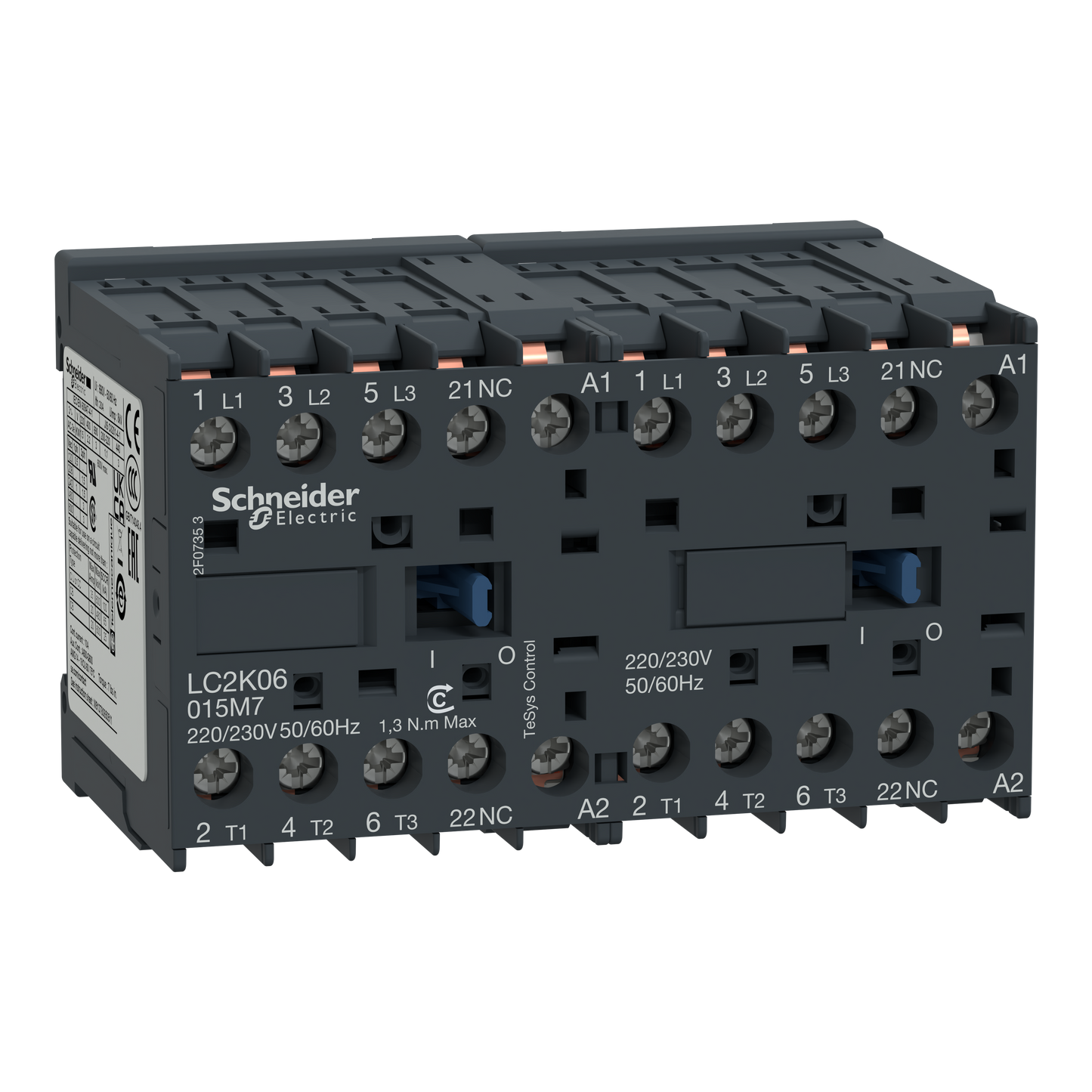 Schneider Electric-LC2K09015F7-TeSys LC2K - contacteur inverseur - 3P - AC-3 440V - 9A - bobine 110Vca