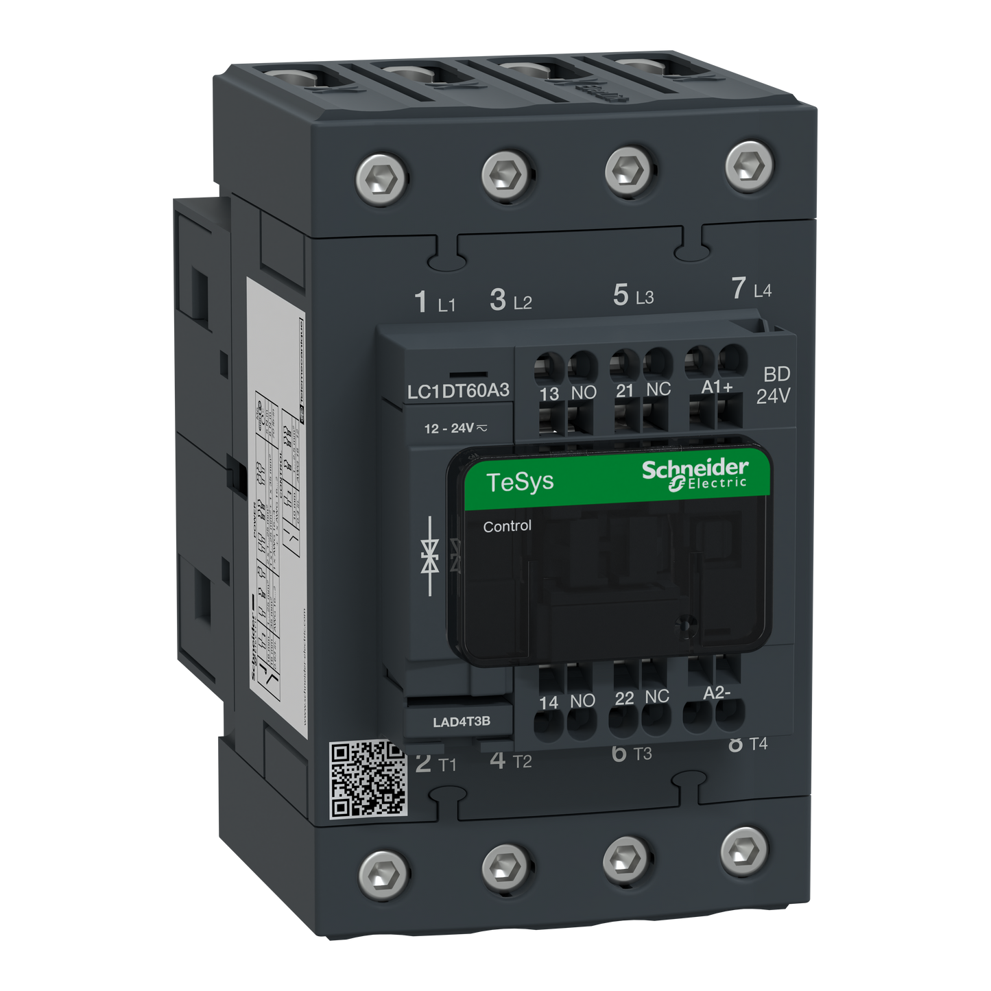 Schneider Electric-LC1DT60A3BD-TeSys LC1D - contacteur - 4P - AC-1 440V - 60A - bobine 24Vcc
