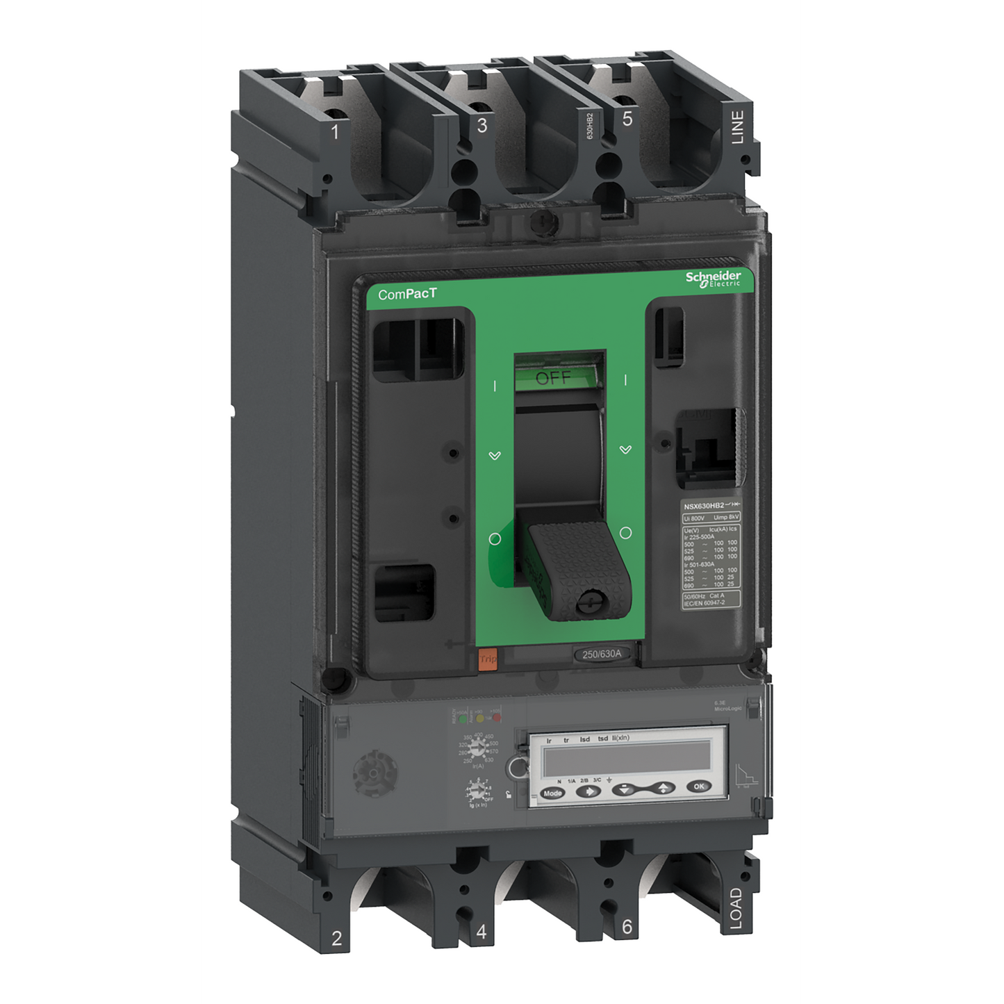 Schneider Electric-C40V36E400-ComPacT NSX400HB1 - Disjoncteur - MicroLogic 6.3E 400A - 3P3D - 75kA - fixe