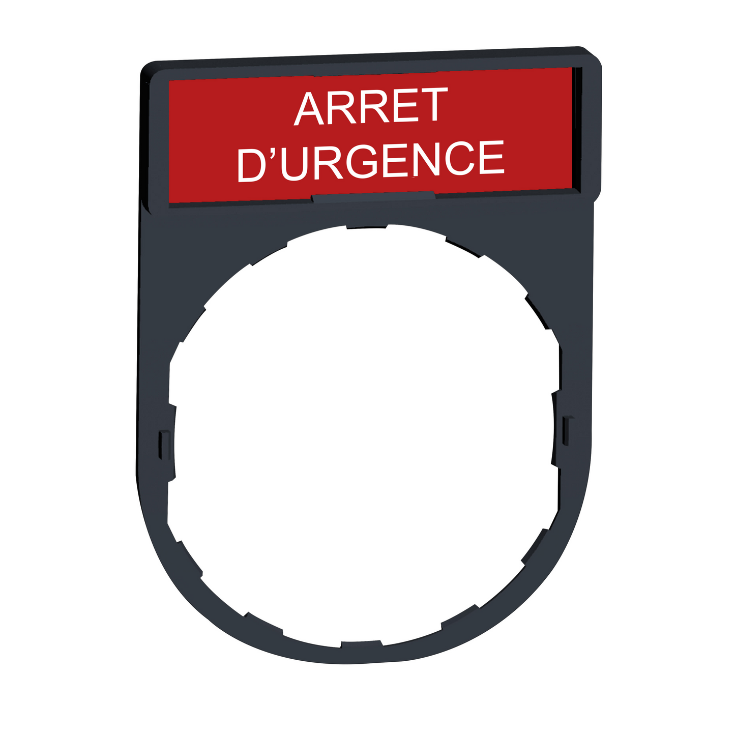 Schneider Electric-ZBY2130-Harmony - porte-étiquette 30x40 + étiquette 'ARRET D'URGENCE' 8x27 - blanc/rouge