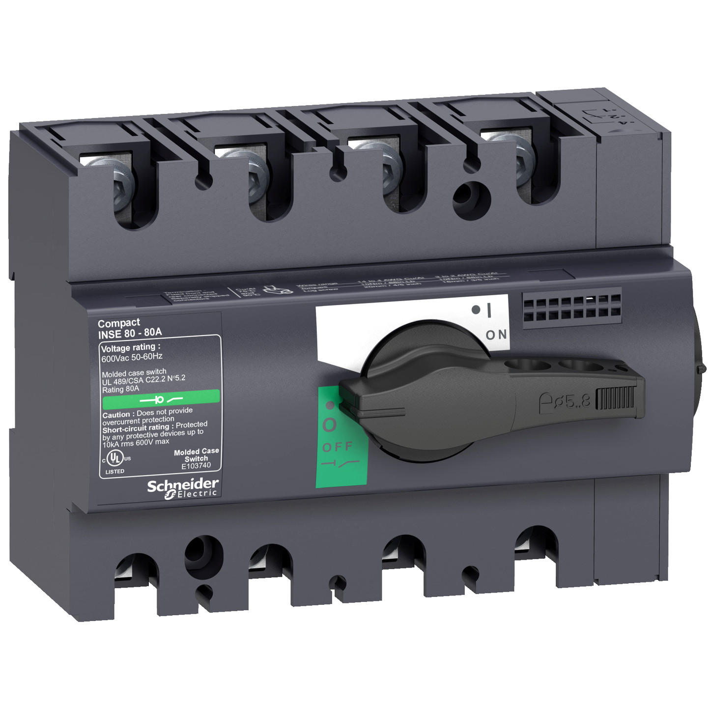 Schneider Electric-28999-ComPacT INS - INSE norme UL - 80A - 4P - poignée noire