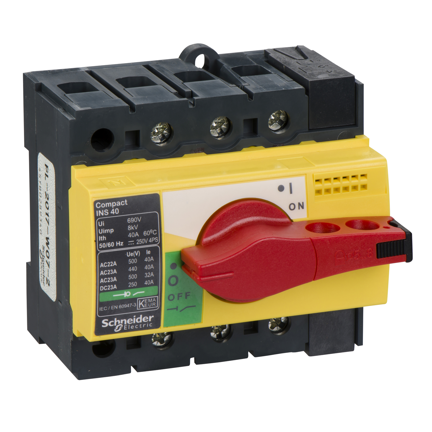 Schneider Electric-28916-ComPacT INS -  Interrupteur sectionneur -  3P - 40A - poignée rouge