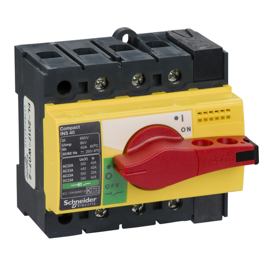Schneider Electric-28916-ComPacT INS -  Interrupteur sectionneur -  3P - 40A - poignée rouge