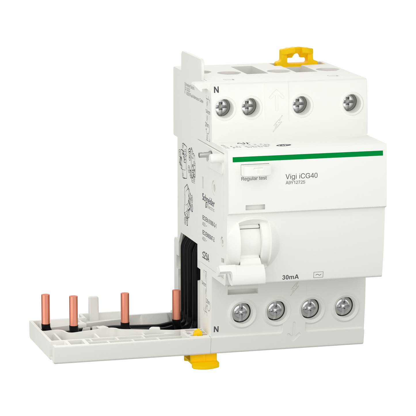 Schneider Electric-A9Y12725-Acti9 iTG40 - Bloc dif. Vigi Tête de groupe - 3P+N - 25A - 30mA - Type AC