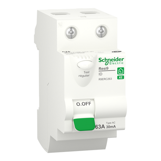 Schneider Electric-R9ERC263W-W-Int Diff XE 2P 63A 30mA AC
