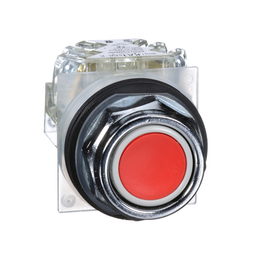Schneider Electric-9001KR1RH13-Harmony 9001K - bouton-poussoir - rouge - Ø30 - à impulsion affleurant - 1OF
