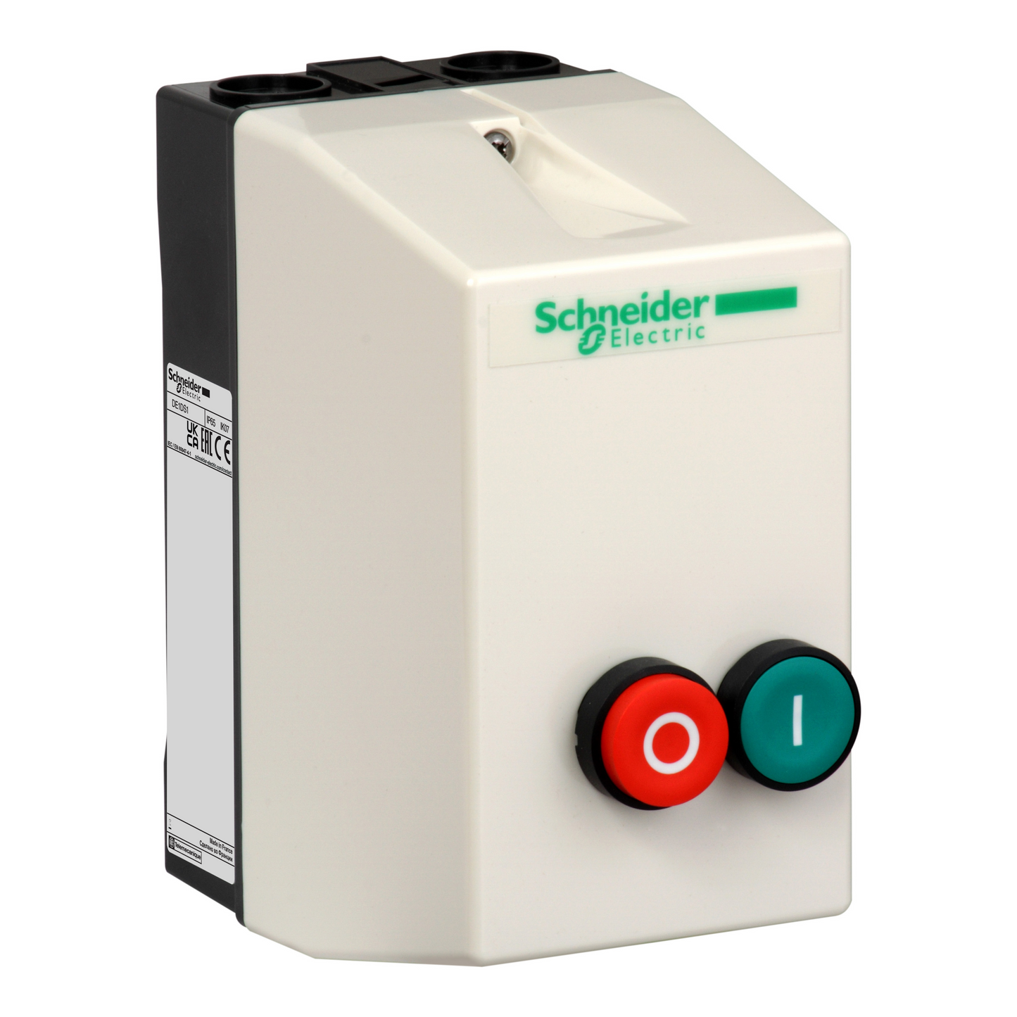 Schneider Electric-DE1DS1-TeSys - coffret vide - pour LE1D09 D12 - avec bouton-poussoirs vert et rouge