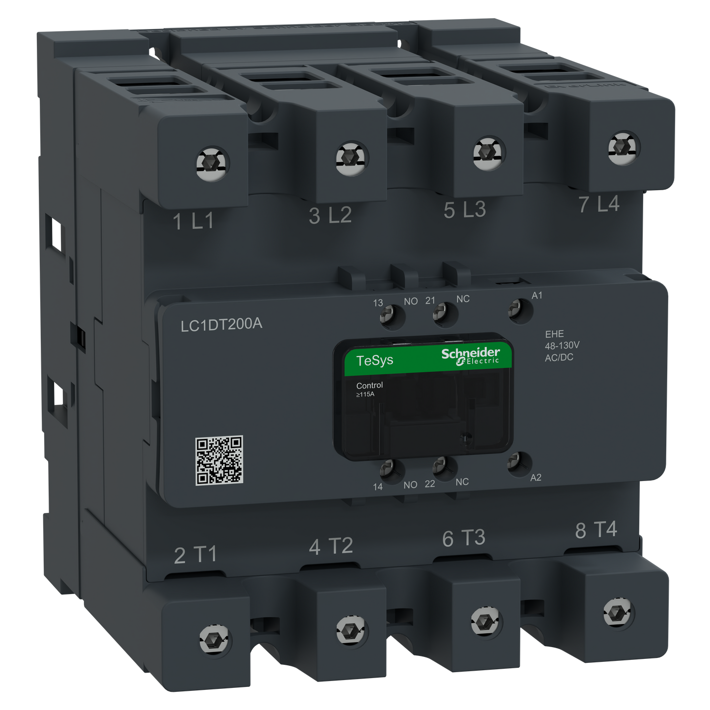 Schneider Electric-LC1DT200AEHE-TeSys Deca Advanced - CTR Deca 200A 4P 48-130V ACDC EvLk