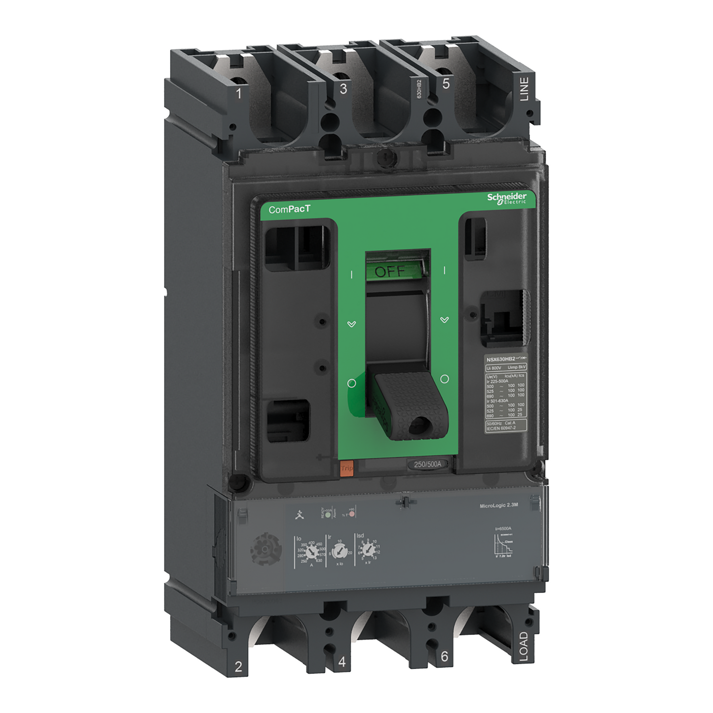 Schneider Electric-C63R32M500-ComPacT NSX630R - Disjoncteur - MicroLogic 2.3M 500A - 3P3D - 200kA - fixe