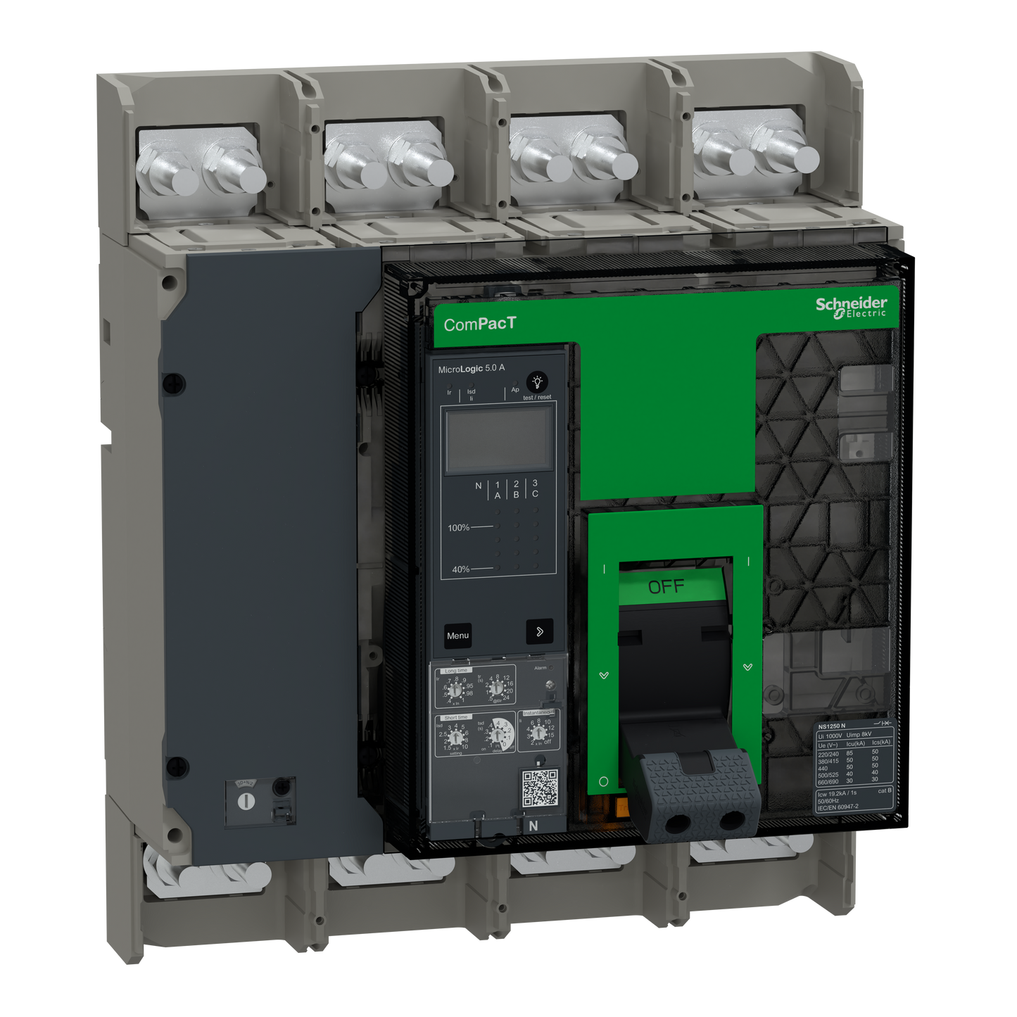 Schneider Electric-C125N45AFM-ComPacT NS1250N - disjoncteur - MicroLogic 5.A 1250A - 4P - 50kA - fixe - manuel