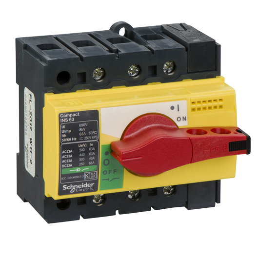 Schneider Electric-28918-ComPacT INS -  Interrupteur sectionneur -  3P - 63A - poignée rouge