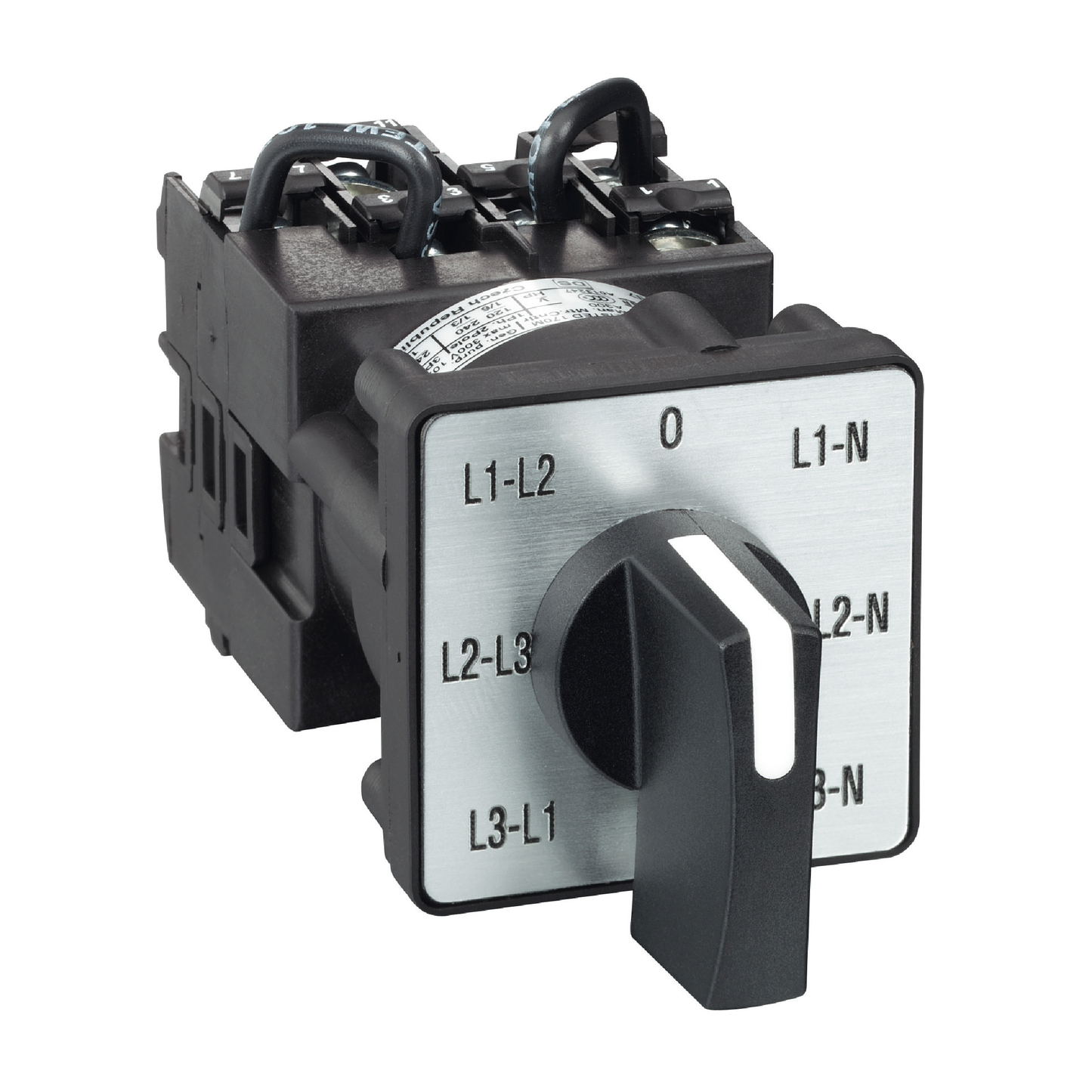 Schneider Electric-K1F027MLH-Harmony - sélecteur de voltm. à came - 3L & 3L-N - 45° - 12A - fixation par vis
