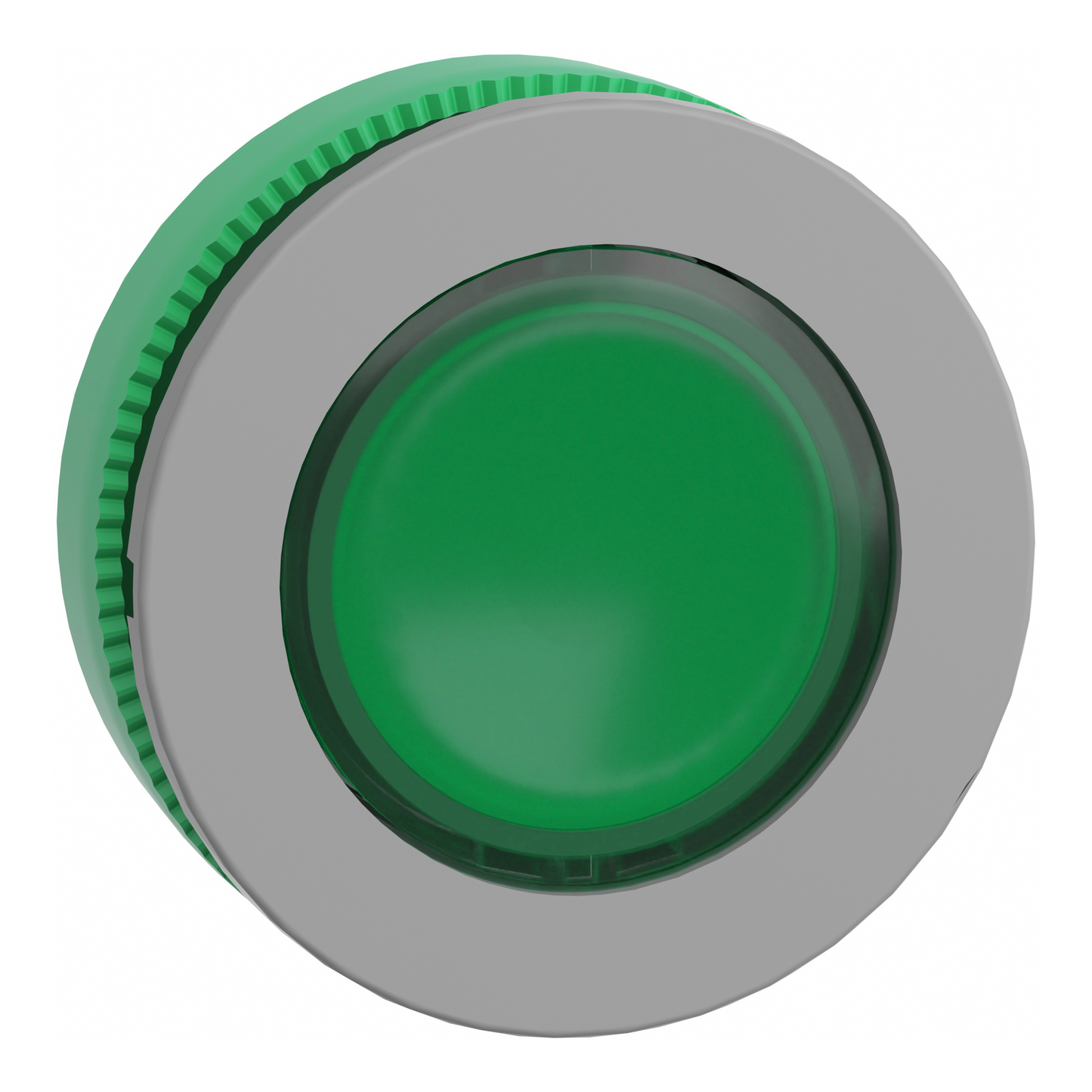 Schneider Electric-ZB5FH033C0-Harmony XB5 - tête bouton pousser-pousser lumin - Ø22 - col flush grise - vert