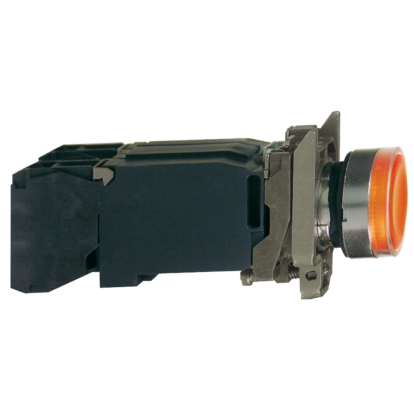 Schneider Electric-XB4BW3545-Harmony XB4 - poussoir lumineux - 1F+1O - orange - Ø22 - transfo 230VAC