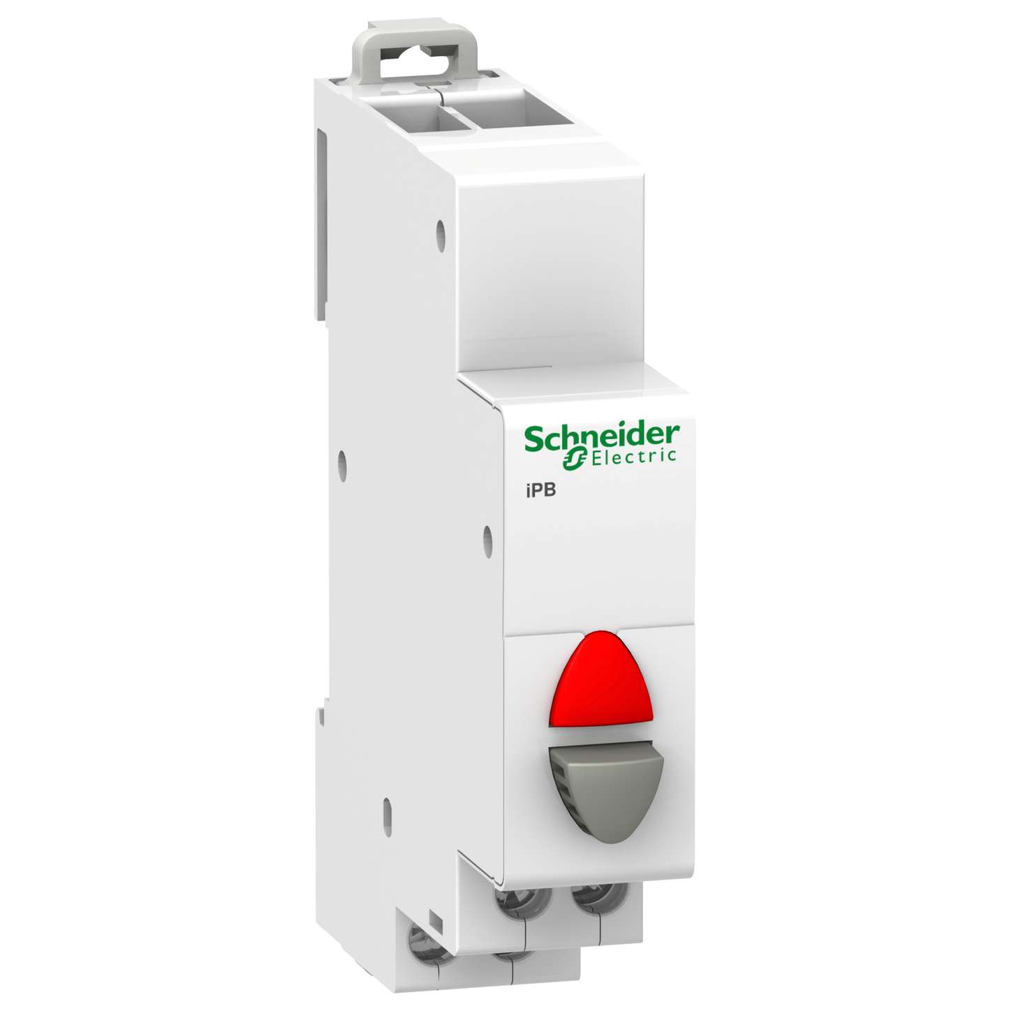 Schneider Electric-A9E18039-Acti9, iPB bouton-poussoir lumineux 1 NF gris + voyant rouge 12...48VCA/VCC