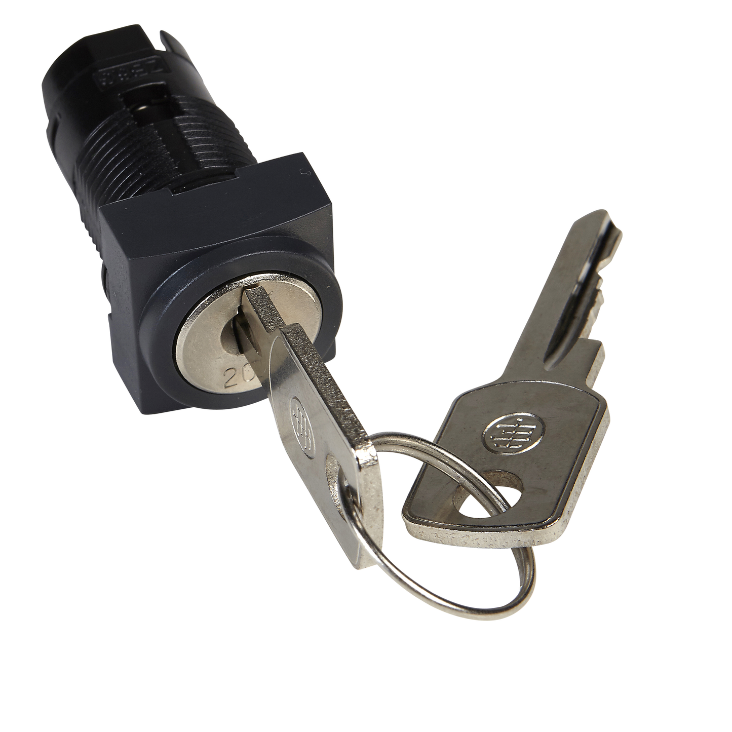 Schneider Electric-ZB6CGT-Harmony ZB6 - tête carrée pour bouton tournant à clé - 3 pos. - Ø16mm - noir