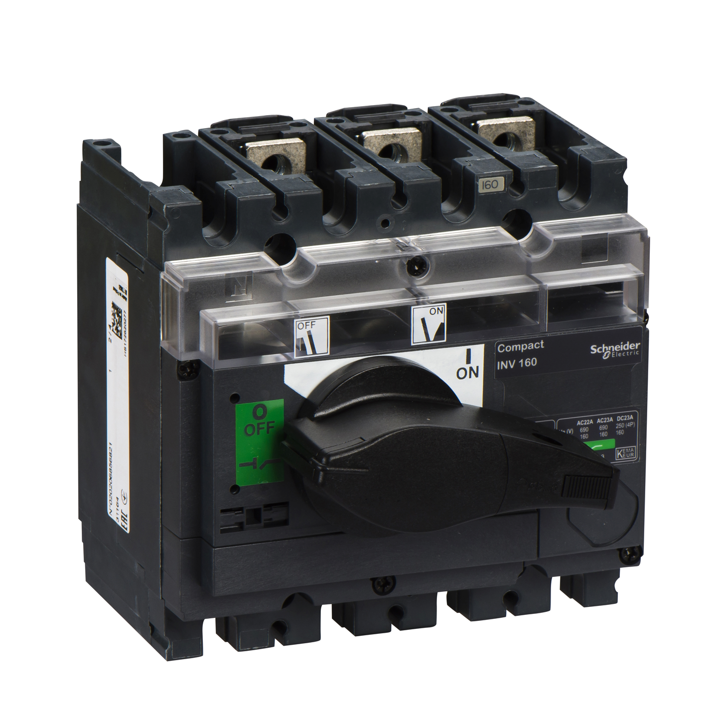 Schneider Electric-31164-interrupteur sectionneur à coupure visible - poignée noire -  INV160 3P 160A