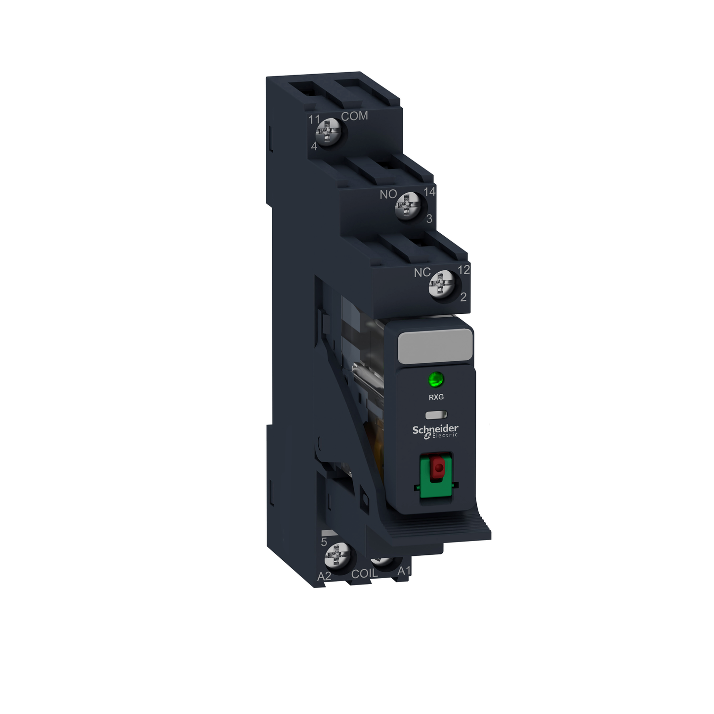 Schneider Electric-RXG12B7PV-Harmony  RXG - relais embroc monté sur embase - test + DEL - 1OF 10A - 24VAC