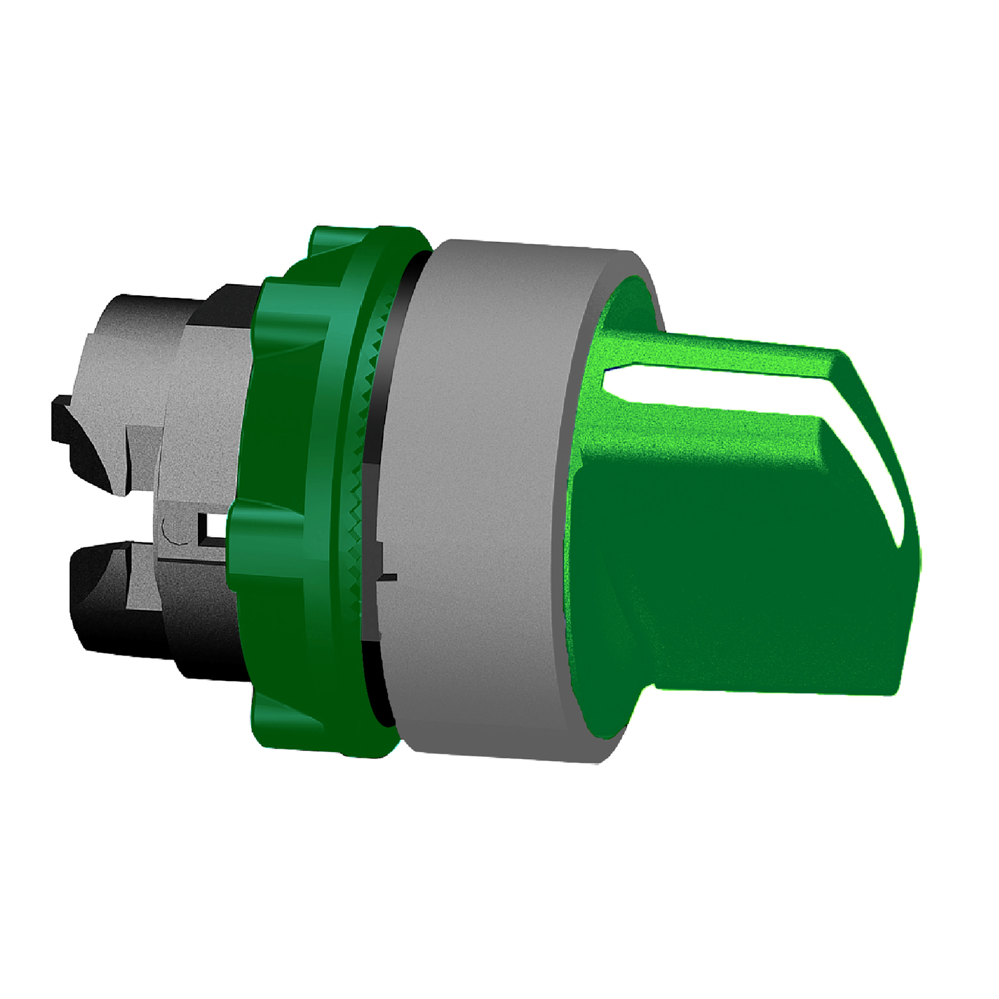 Schneider Electric-ZB5AD203C0-Harmony XB5 - tête de bouton tournant - Ø22 - col grise - 2 posit fixes - vert
