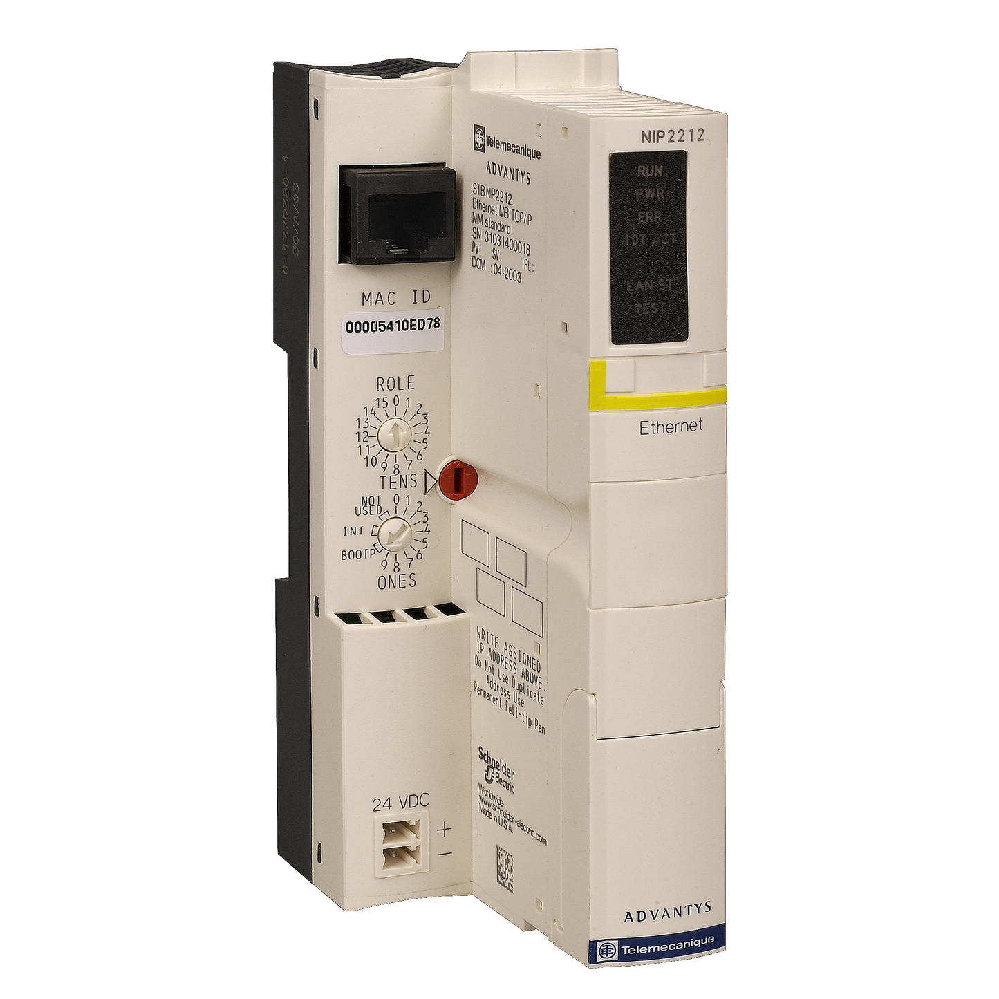 Schneider Electric-STBNIP2212-Advantys STB - module d'interface réseau standard - Ethernet - 10Mbit/s