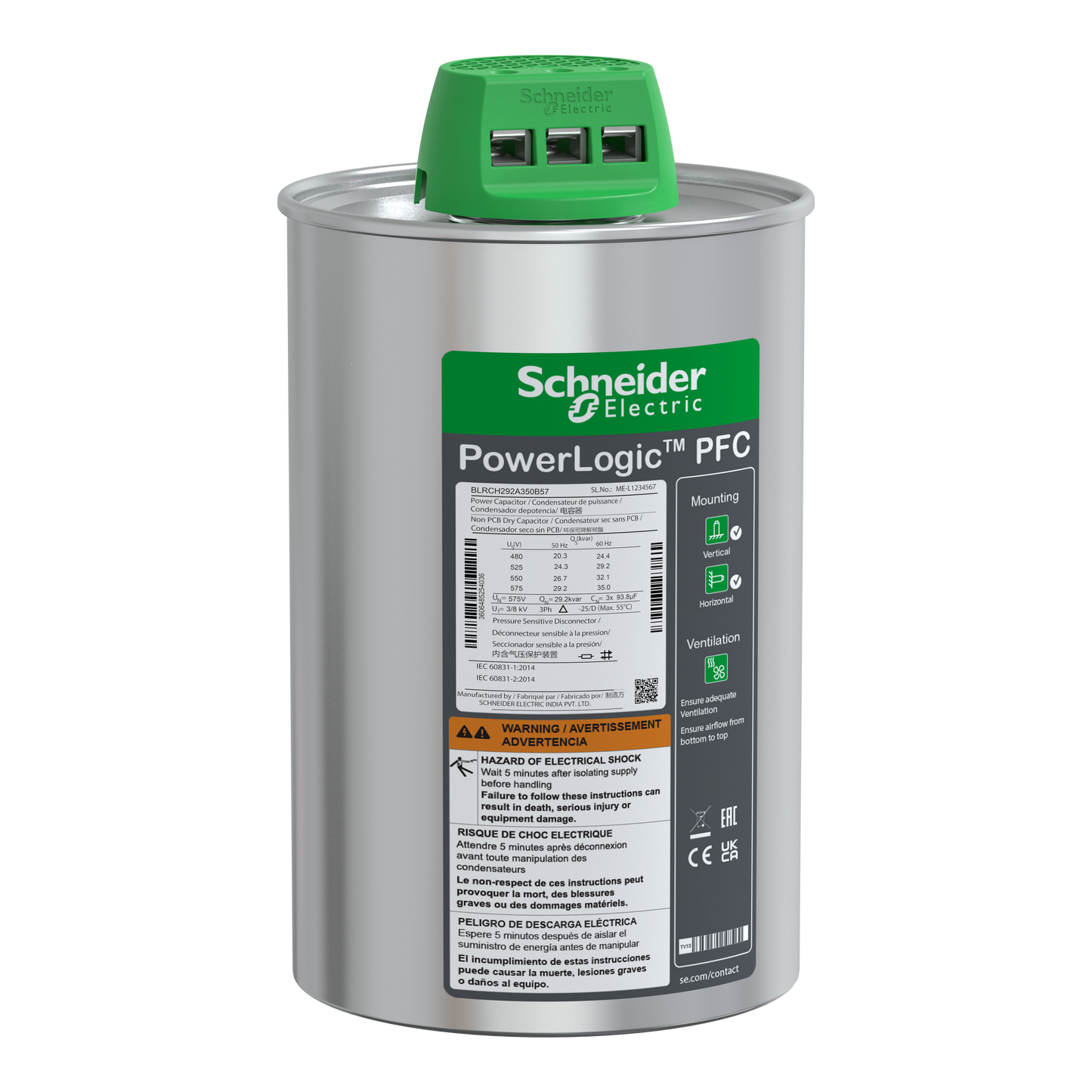 Schneider Electric-BLRCH292A350B57-CONDENSATEUR CAN HDY 29.2 /35KVAR 575V