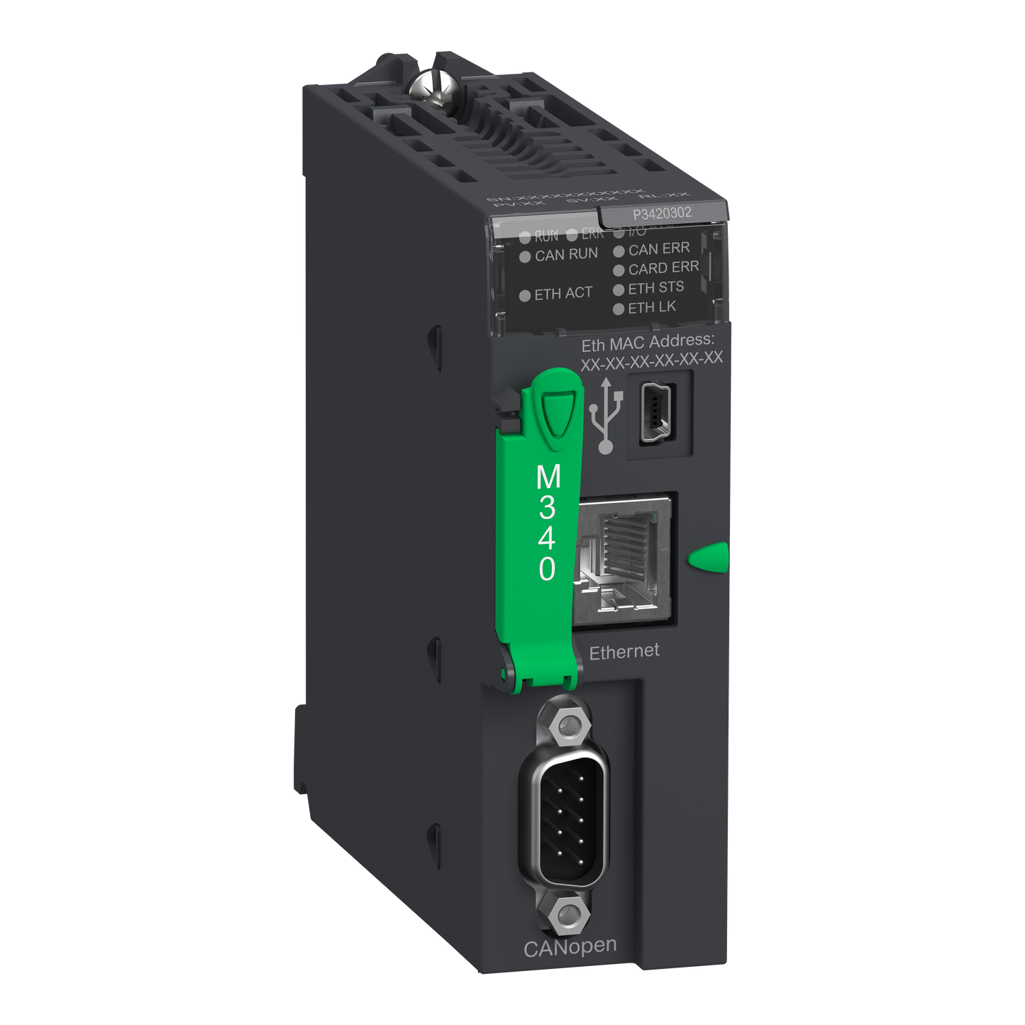 Schneider Electric-BMXP3420302-Modicon M340 - processeur - 1024 E/S TOR 256 E/S ANA - 1CAN - 1Eth