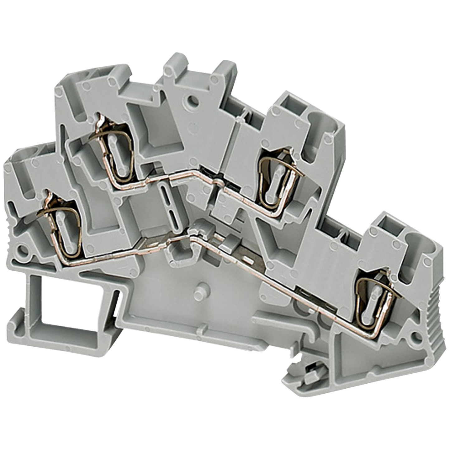 Schneider Electric-NSYTRR24D-Borne à ressort - 2 niveaux - passant - 4 points - 2,5mm² - gris