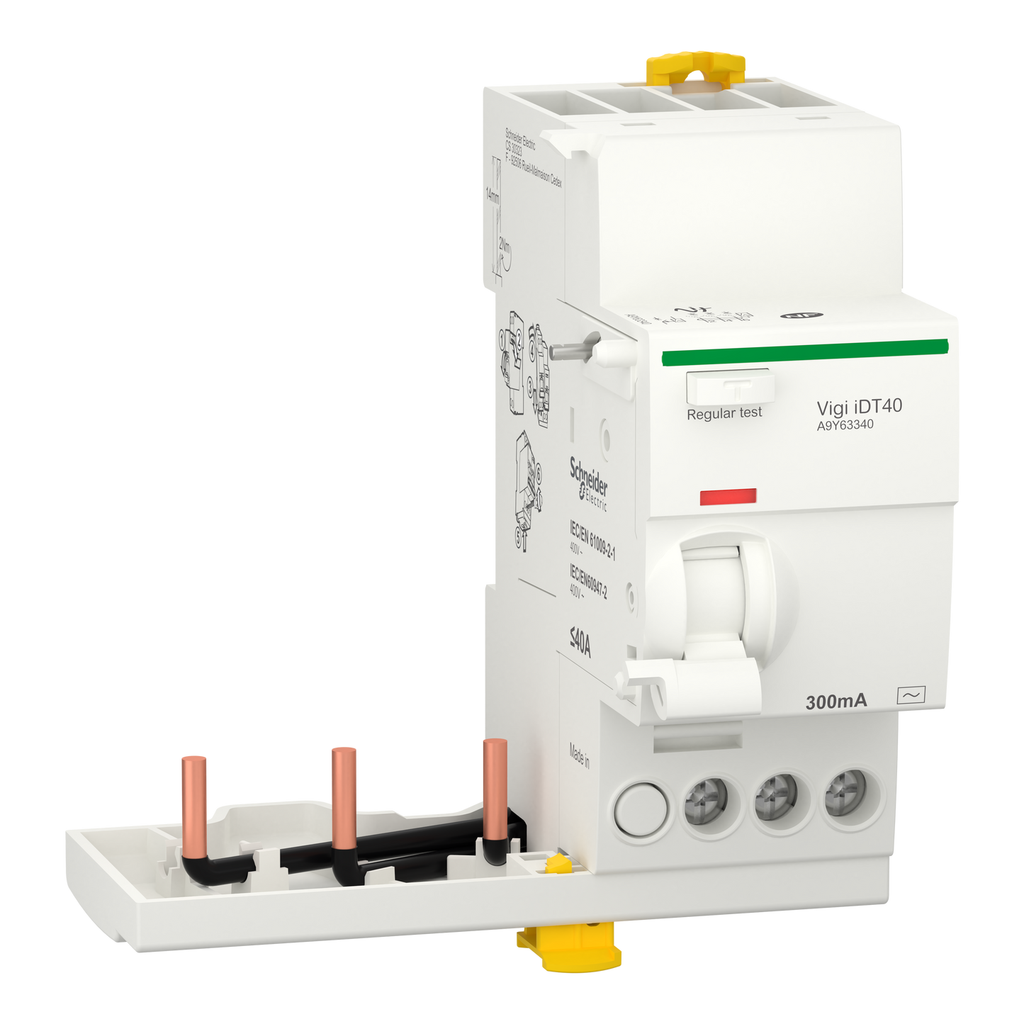 Schneider Electric-A9Y63340-Acti9 iDT40 - Bloc diff Vigi Départ - 3P - 40A - 300mA - Type AC