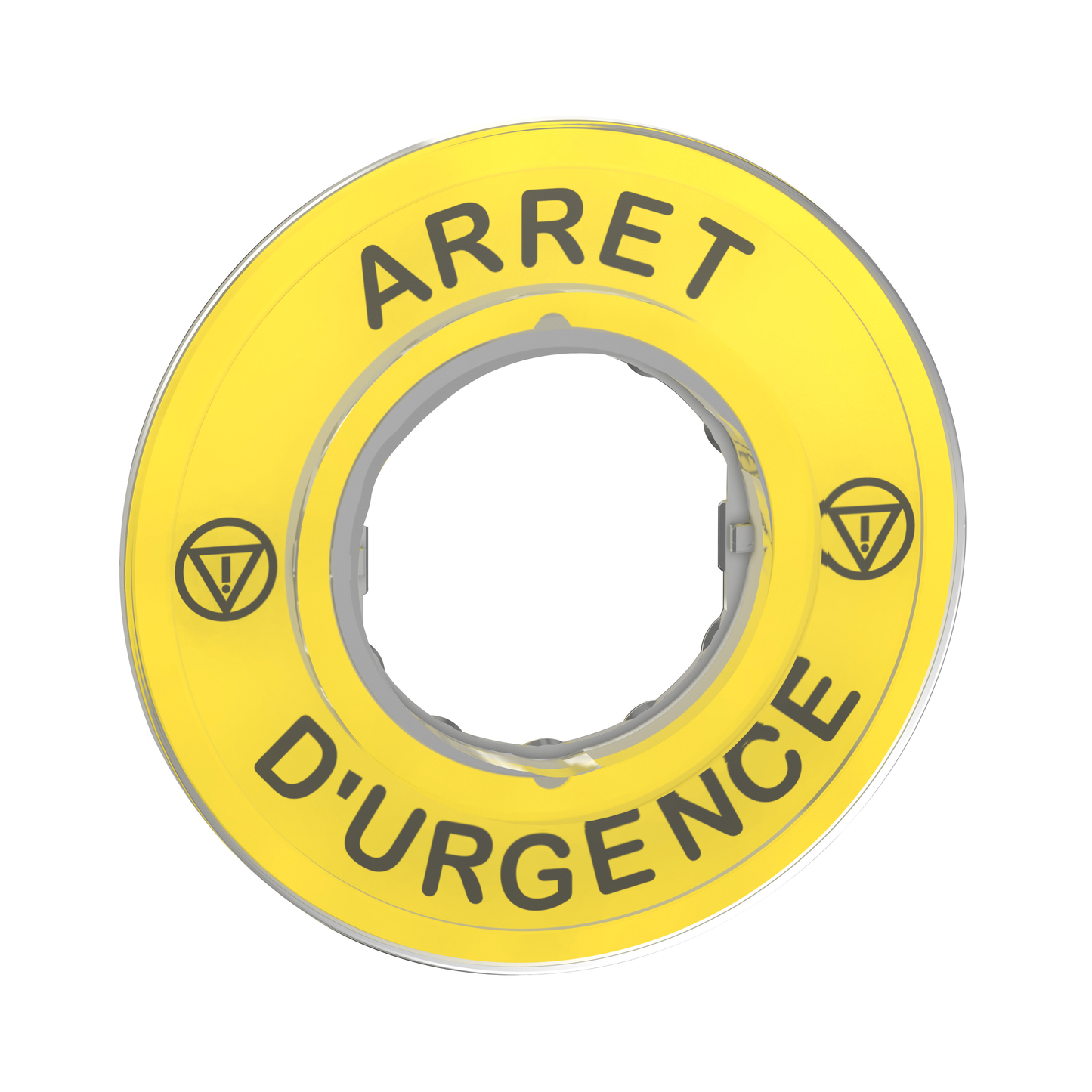 Schneider Electric-ZBY9120-Harmony - étiquette circulaire jaune 3D - Ø60 - Arrêt Urgence
